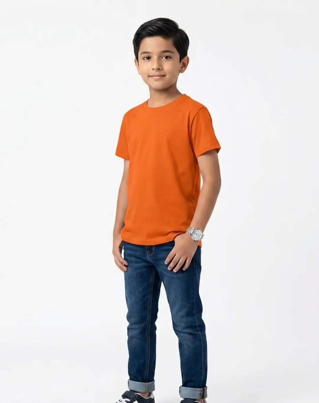 Kids Tangy Orange Cotton T-shirt