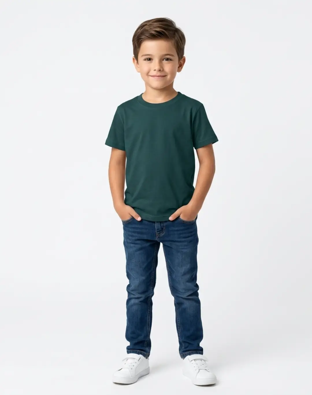 Kids Peacock Color Petrol Blue Cotton T-shirt