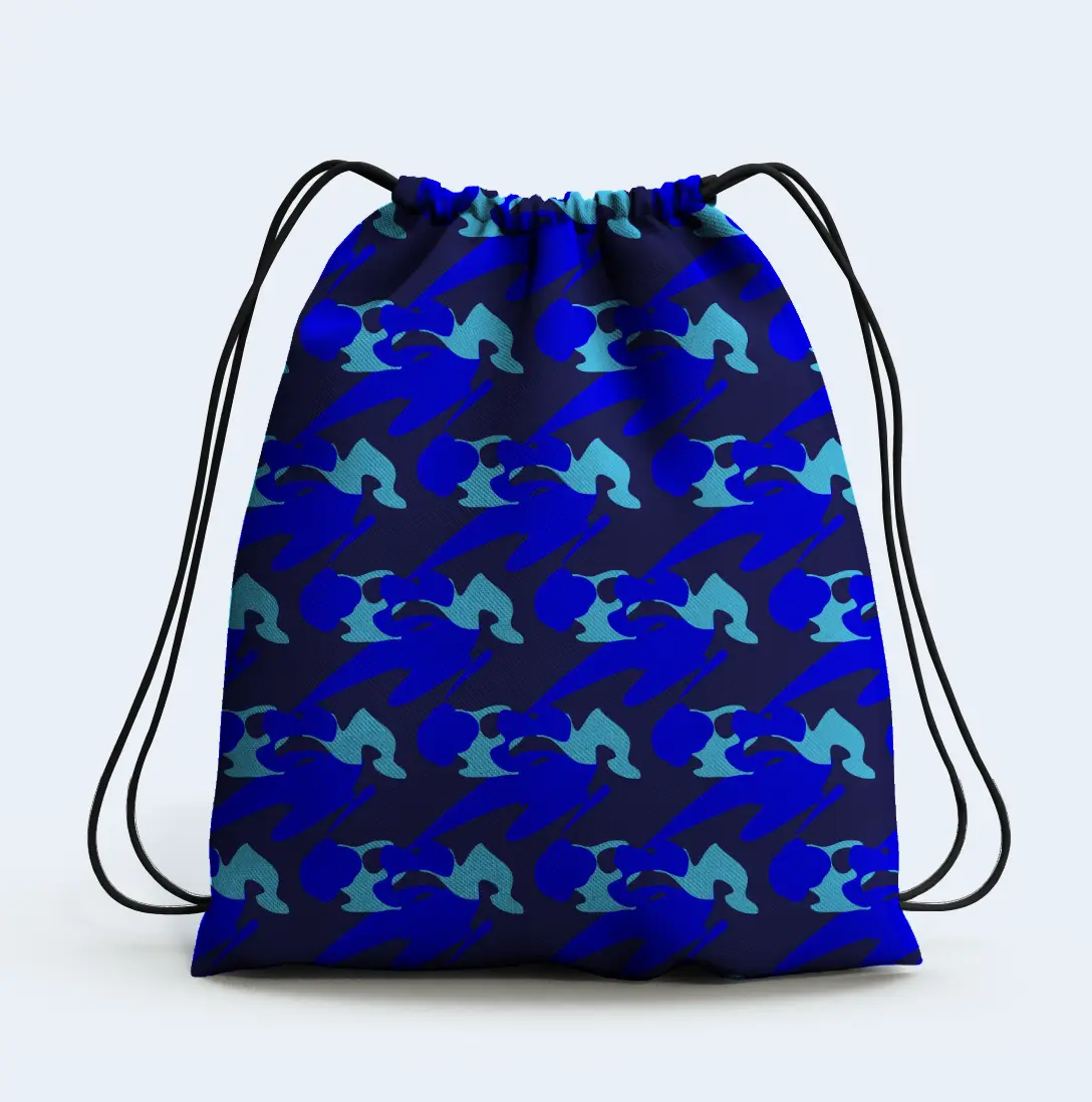 Blue Drawstring Bag