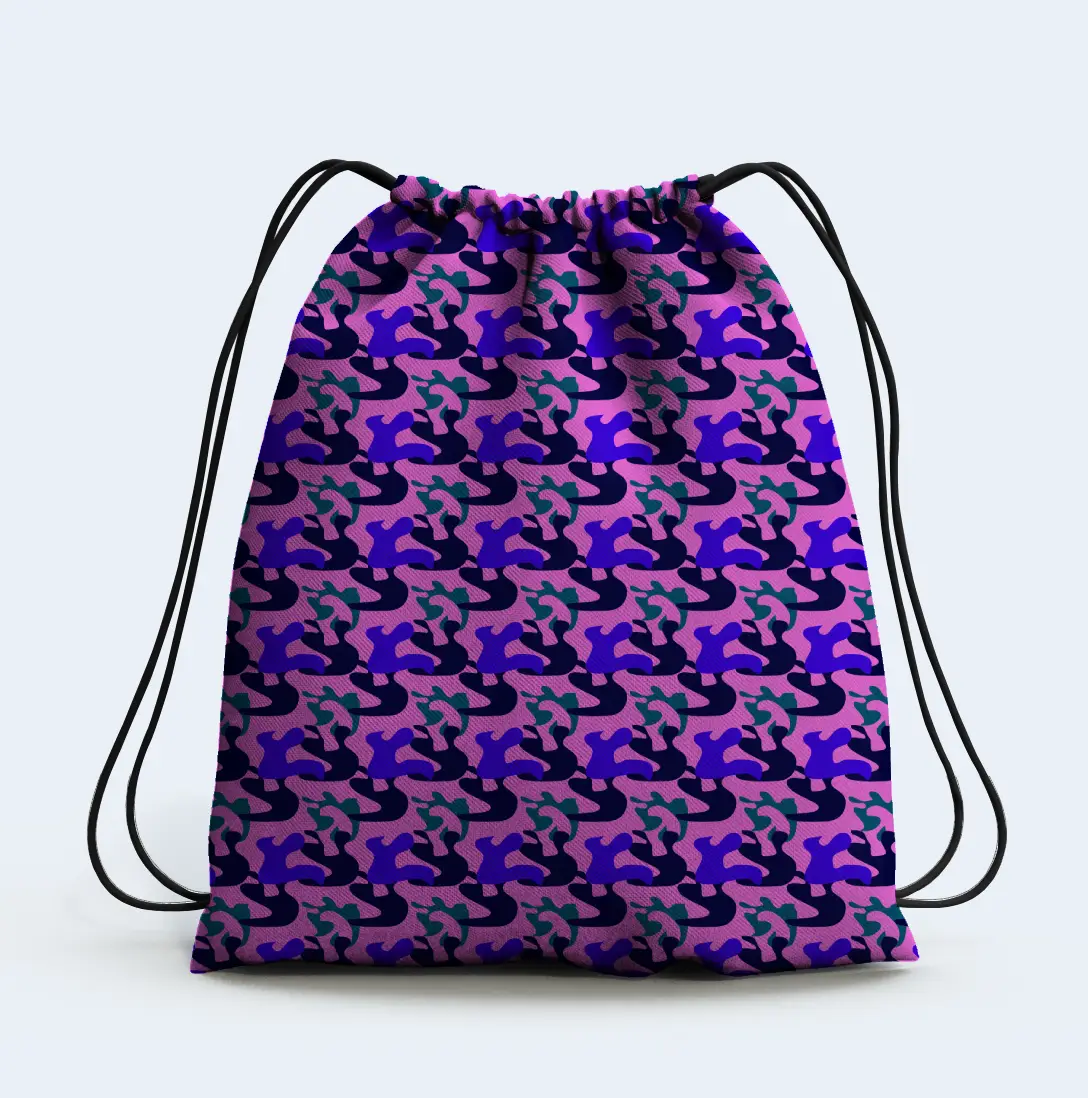 Dark Camouflage Drawstring Bag