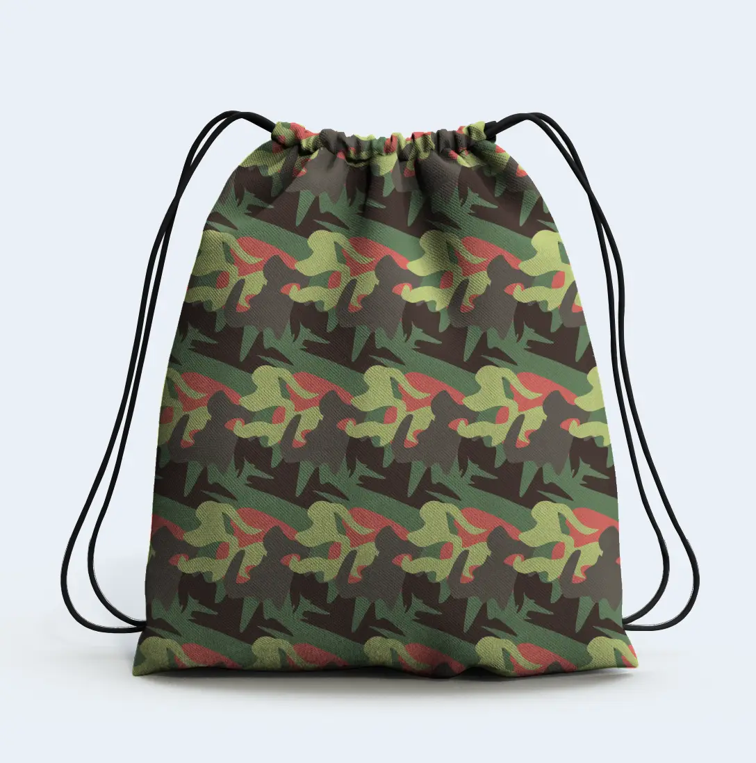 Colorful Camo Drawstring Bag
