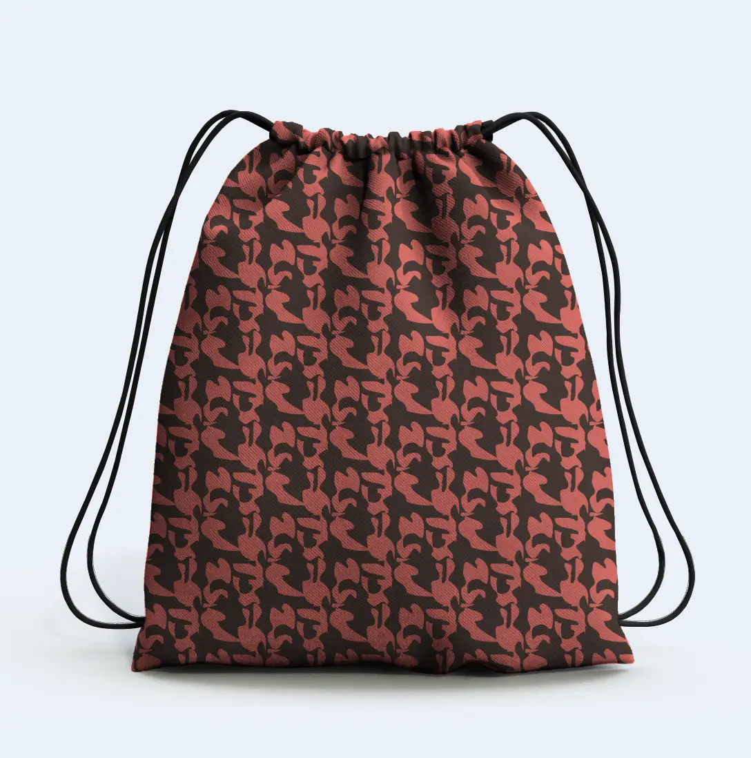 Peachy Camouflage Drawstring Bag