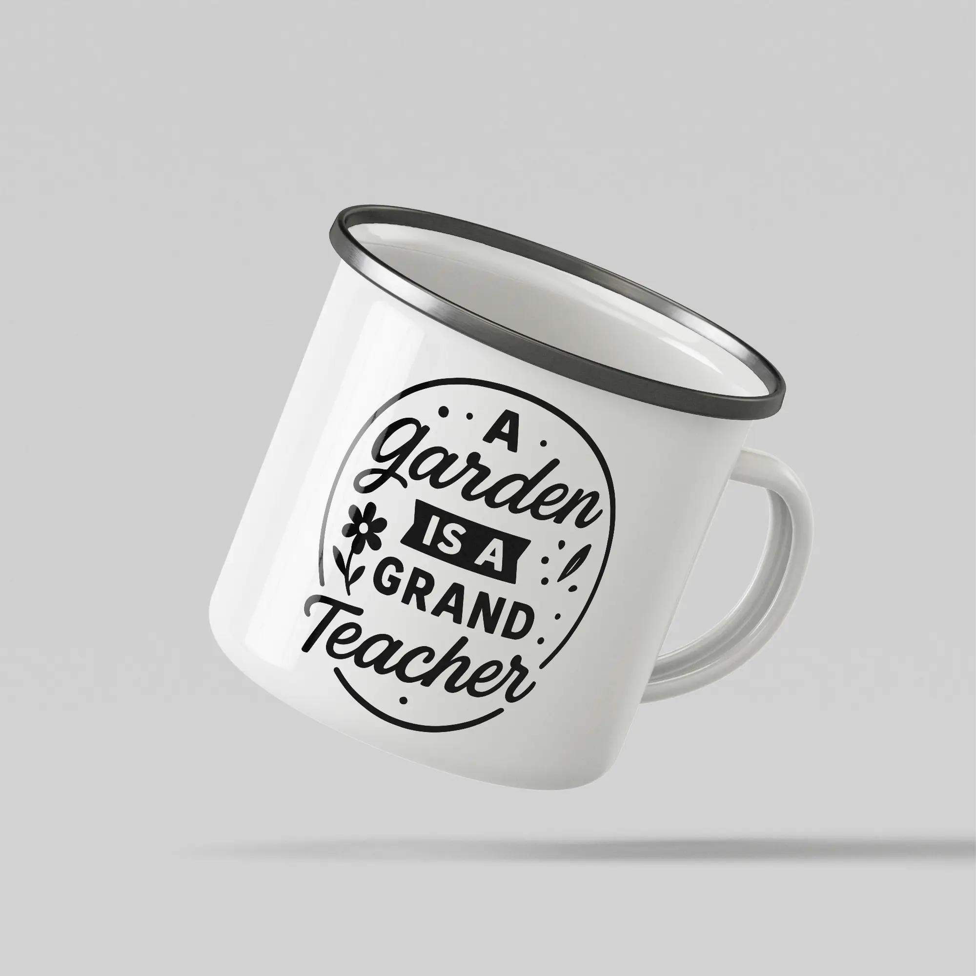 Garden Is A Teacher White Enamel Mug - Image 3