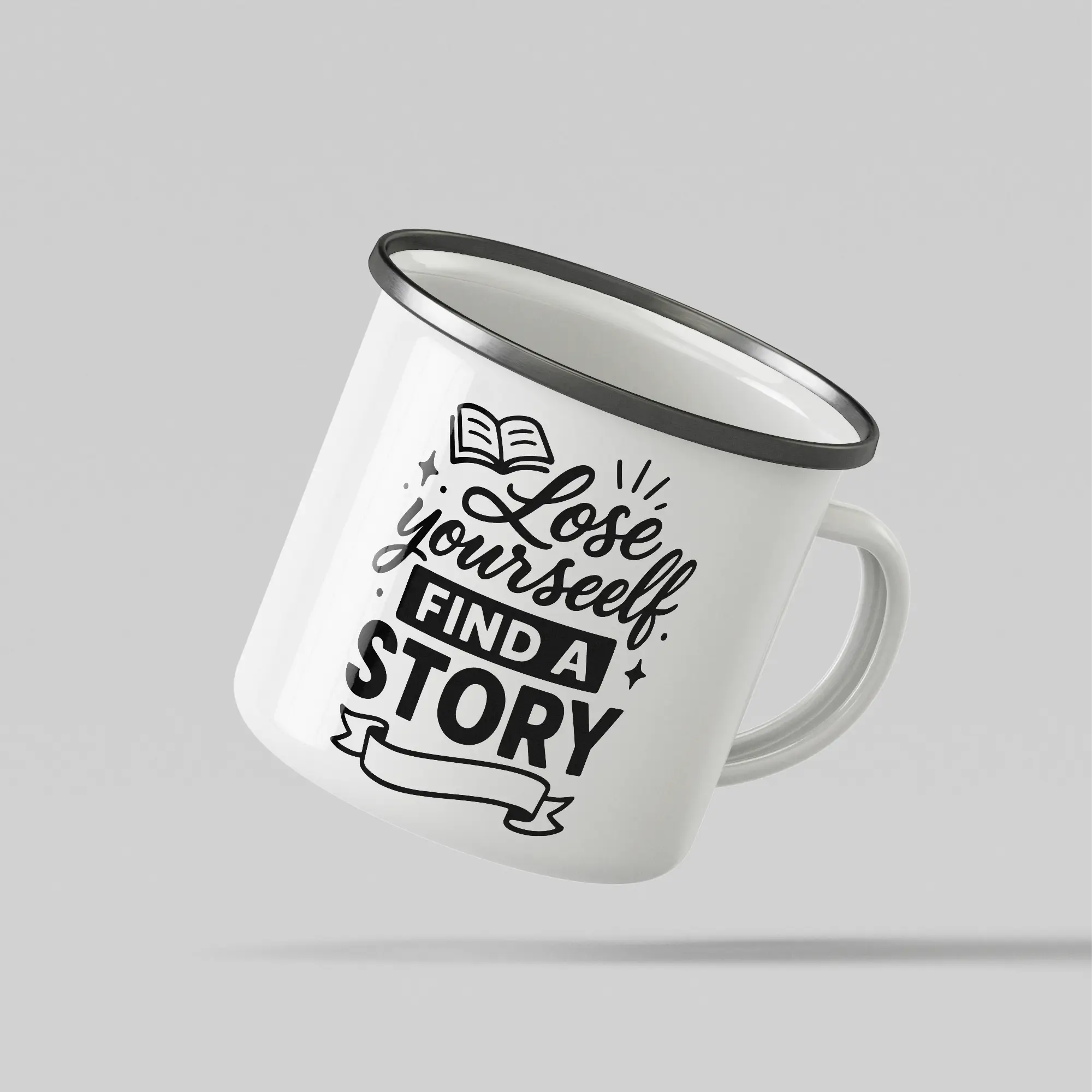 Loose Yourself White Enamel Mug - Image 3