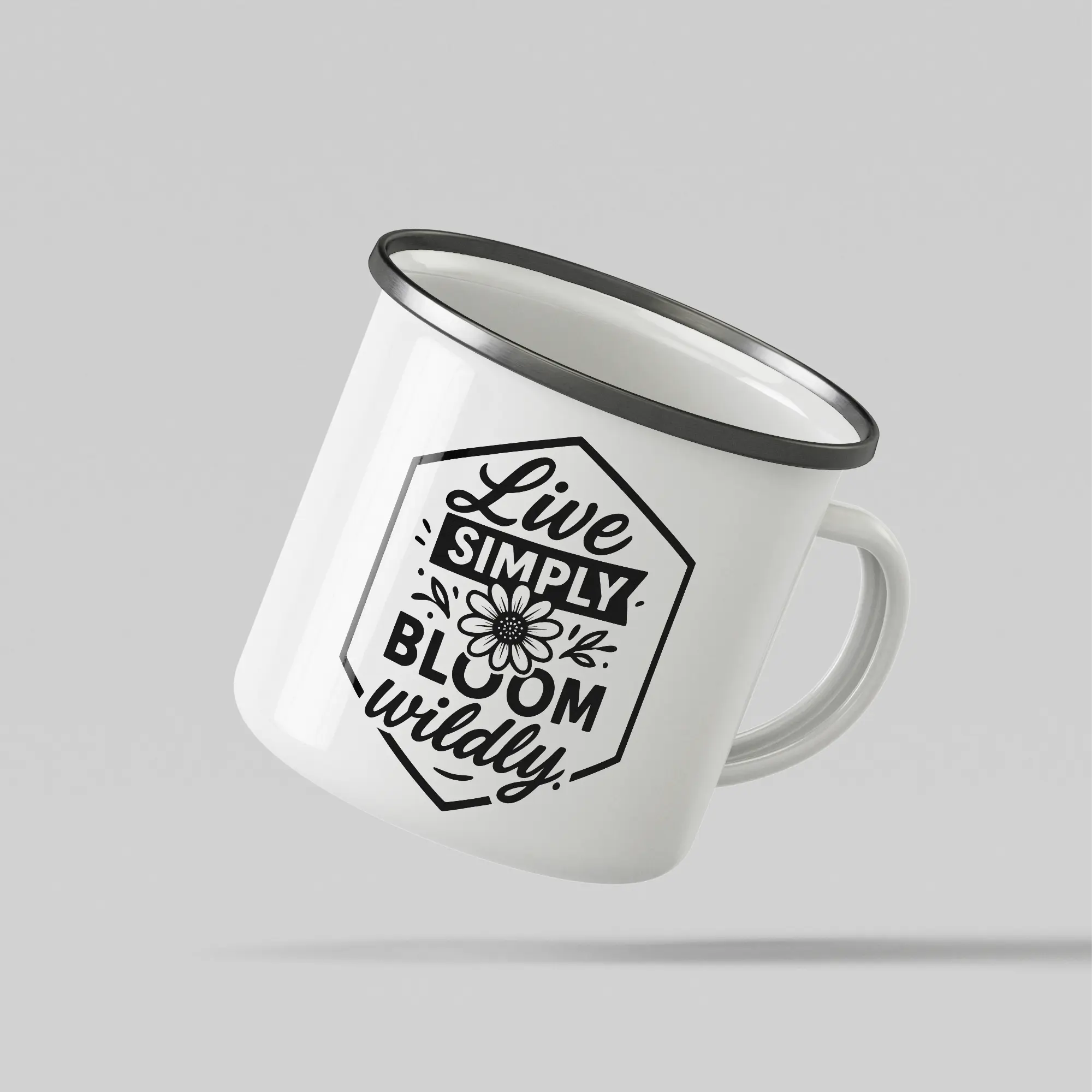 Live Simply White Enamel Mug - Image 3