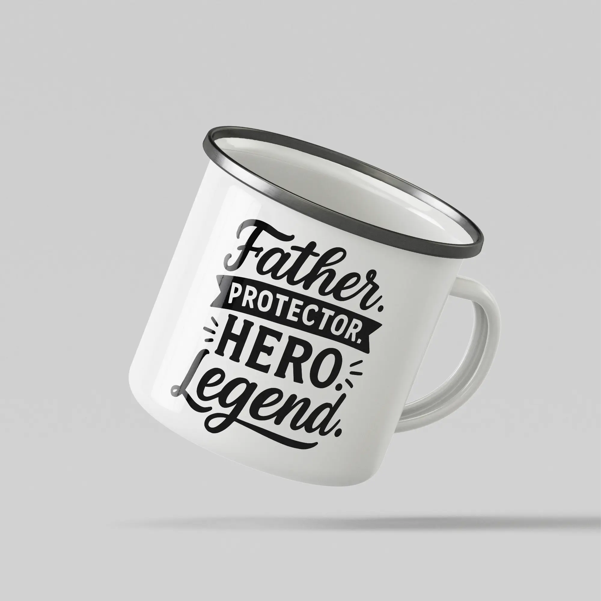 Father Legend White Enamel Mug - Image 3