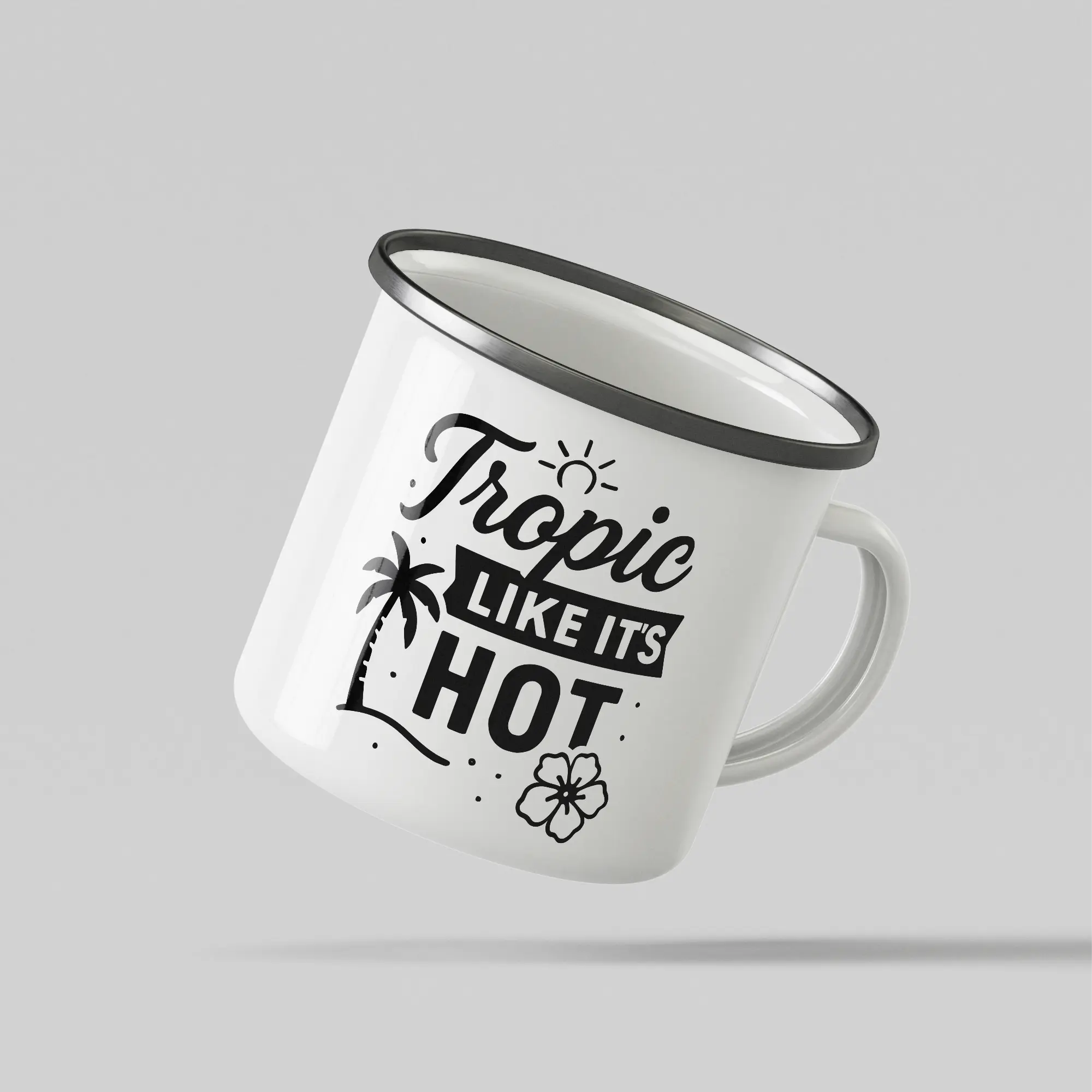 Tropic Like Its Hot White Enamel Mug - Image 3