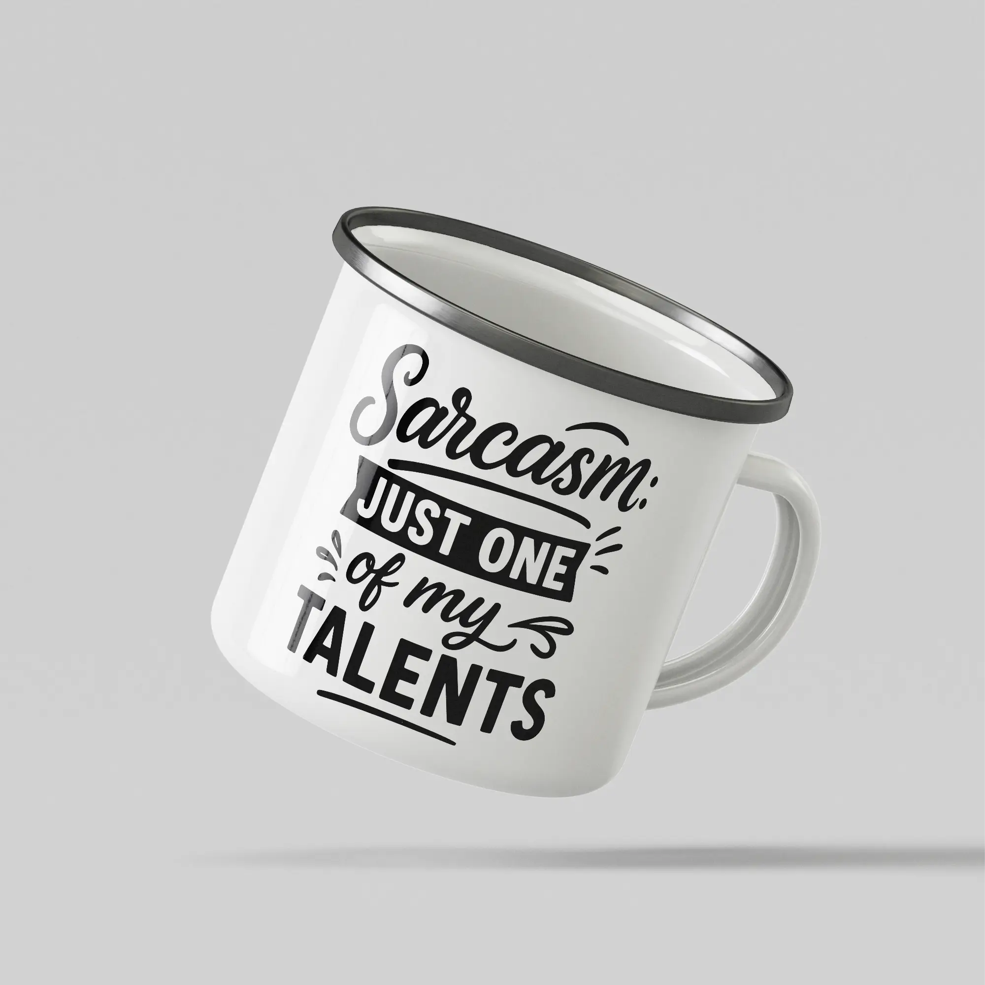 Sarcasam My Talent White Enamel Mug - Image 3