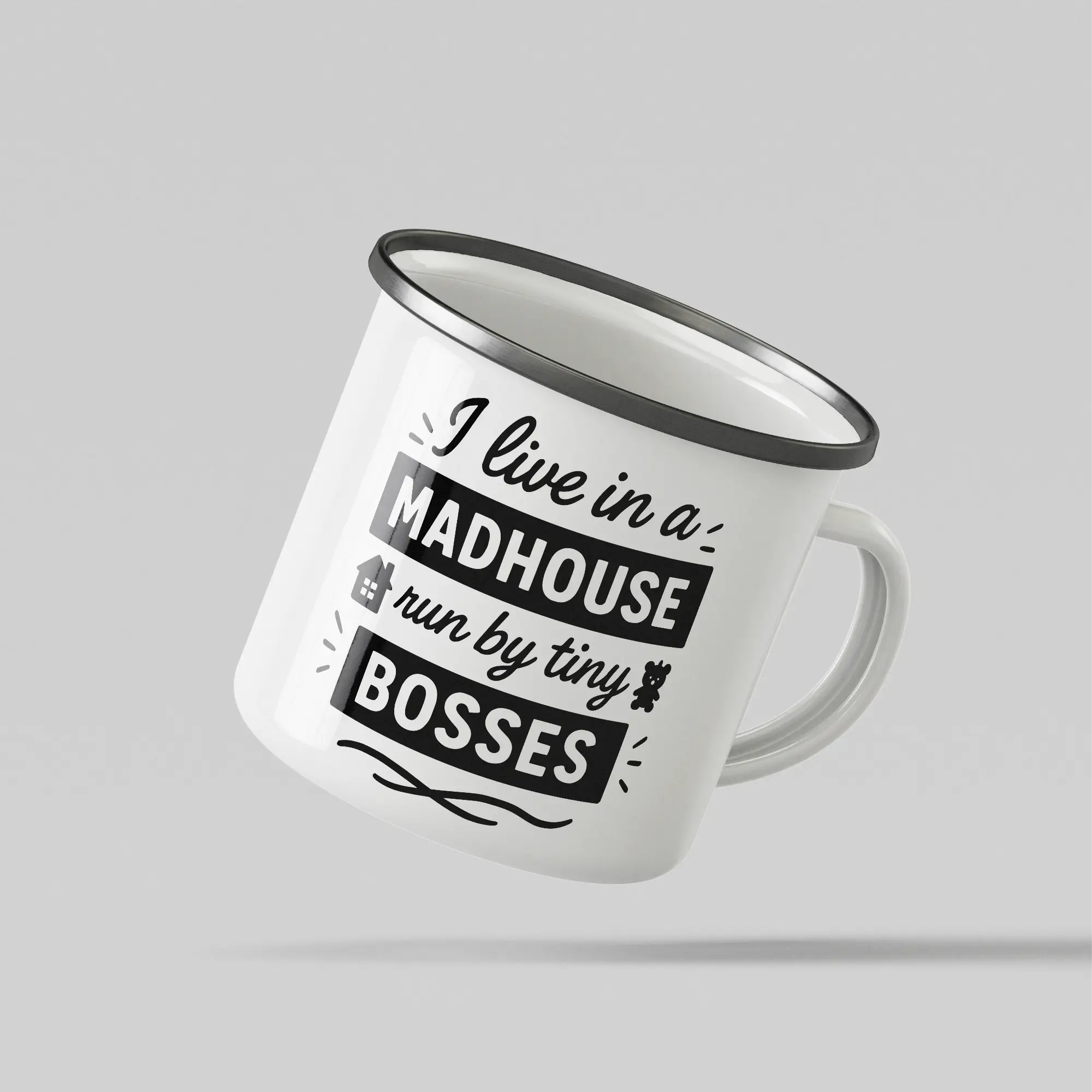 Motherhood White Enamel Mug - Image 3