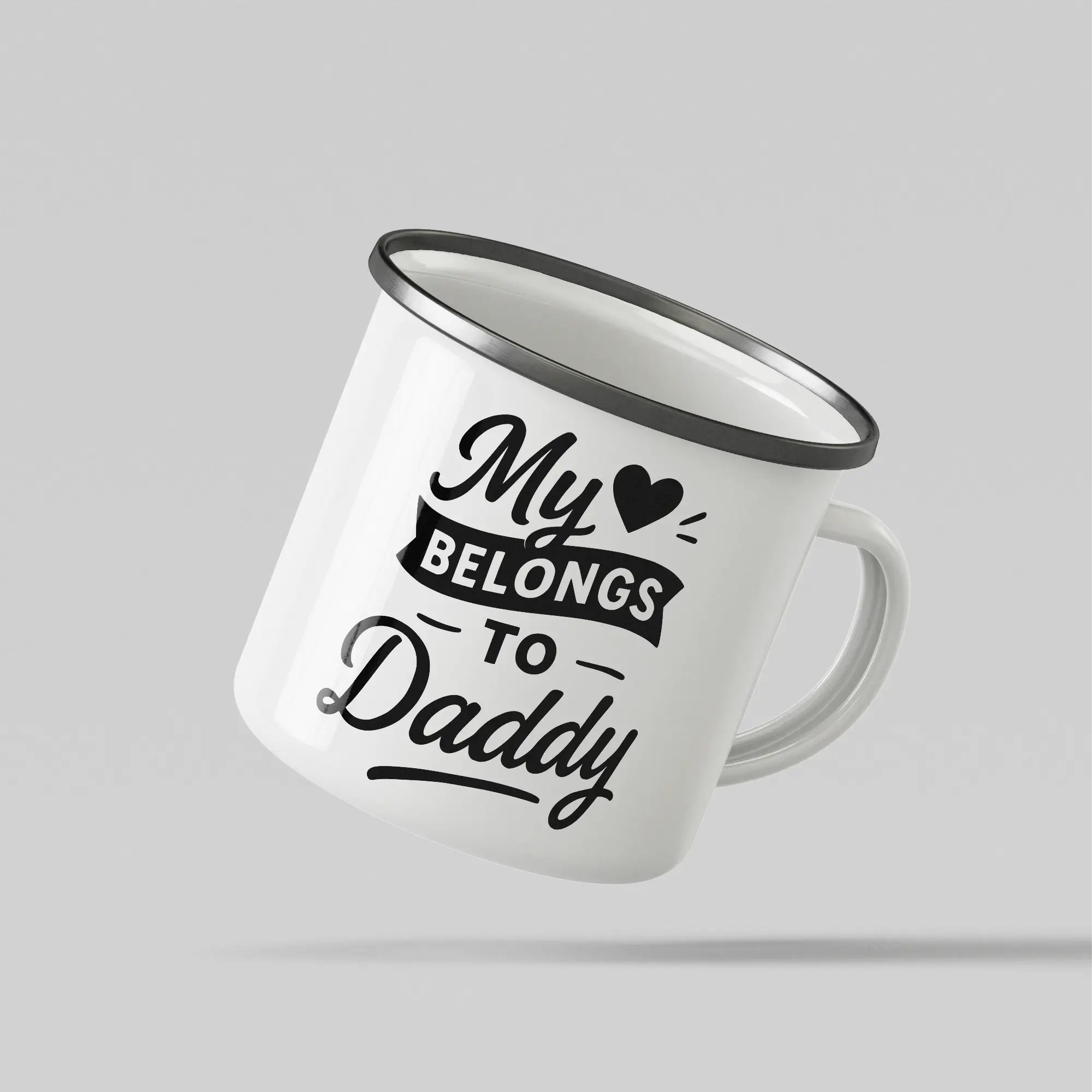Daddy Love Quote White Enamel Mug - Image 3