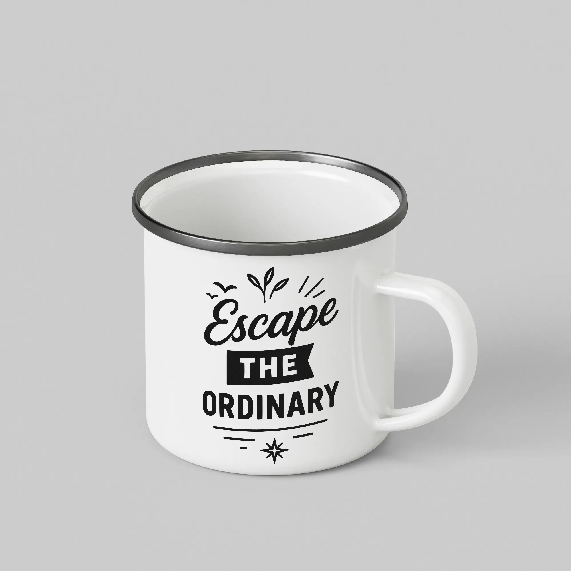 Escape Ordinary White Enamel Mug