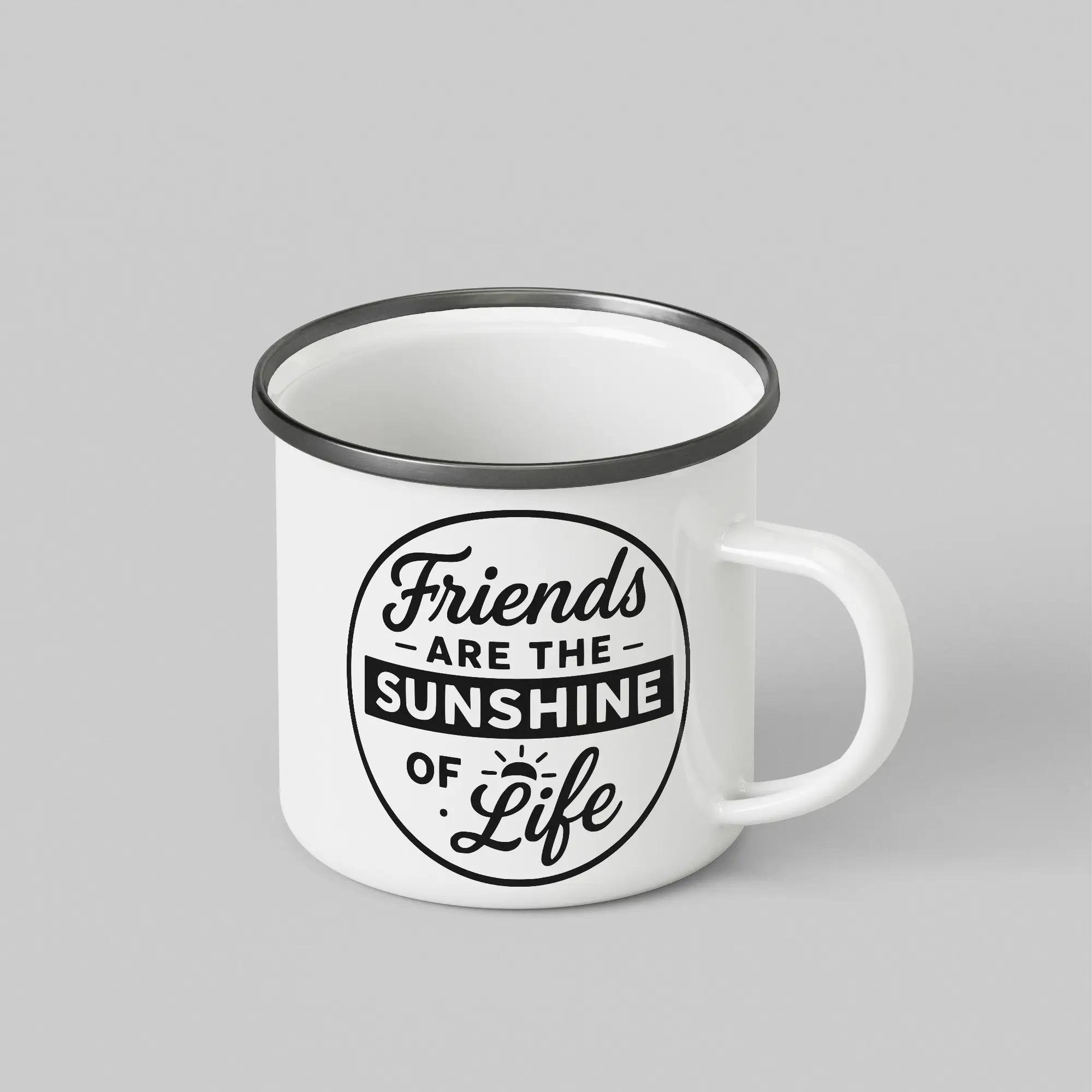 Friends Sunshine White Enamel Mug