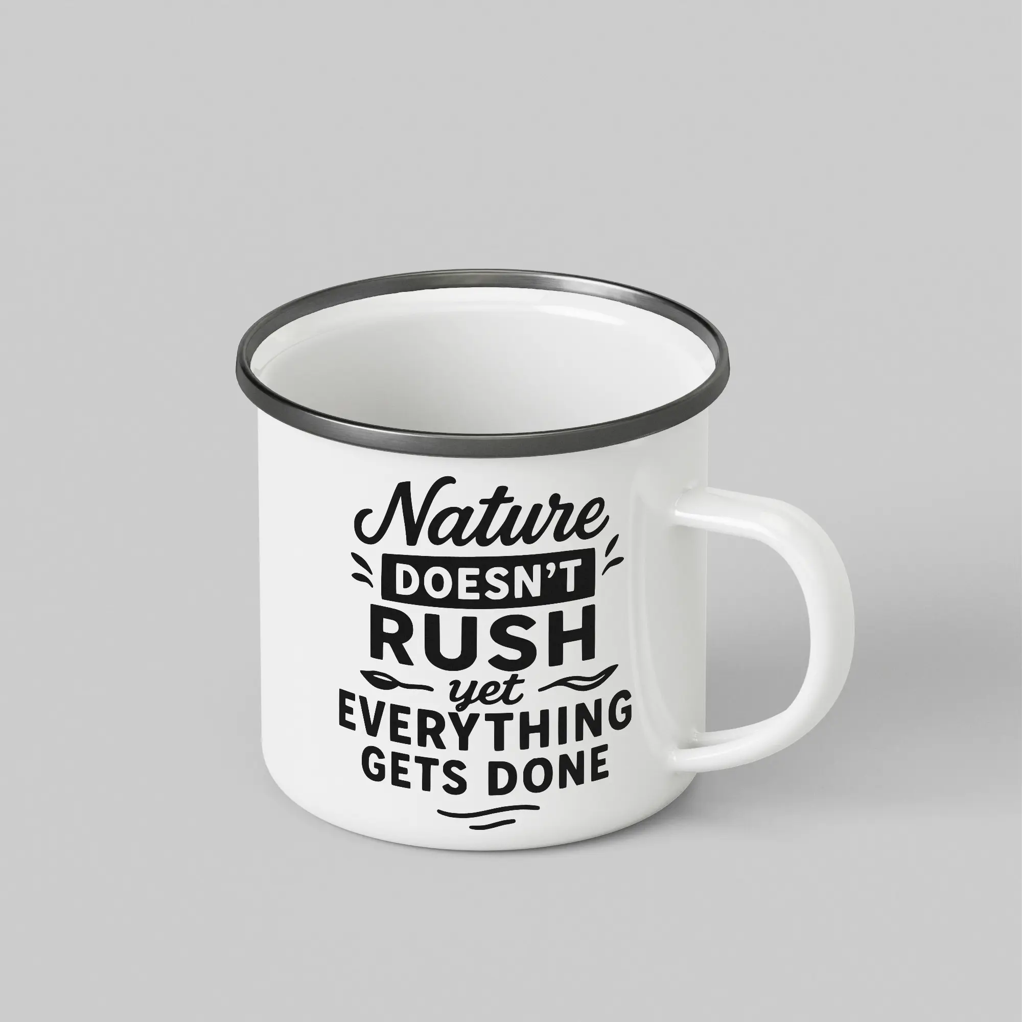 Nature Quote White Enamel Mug
