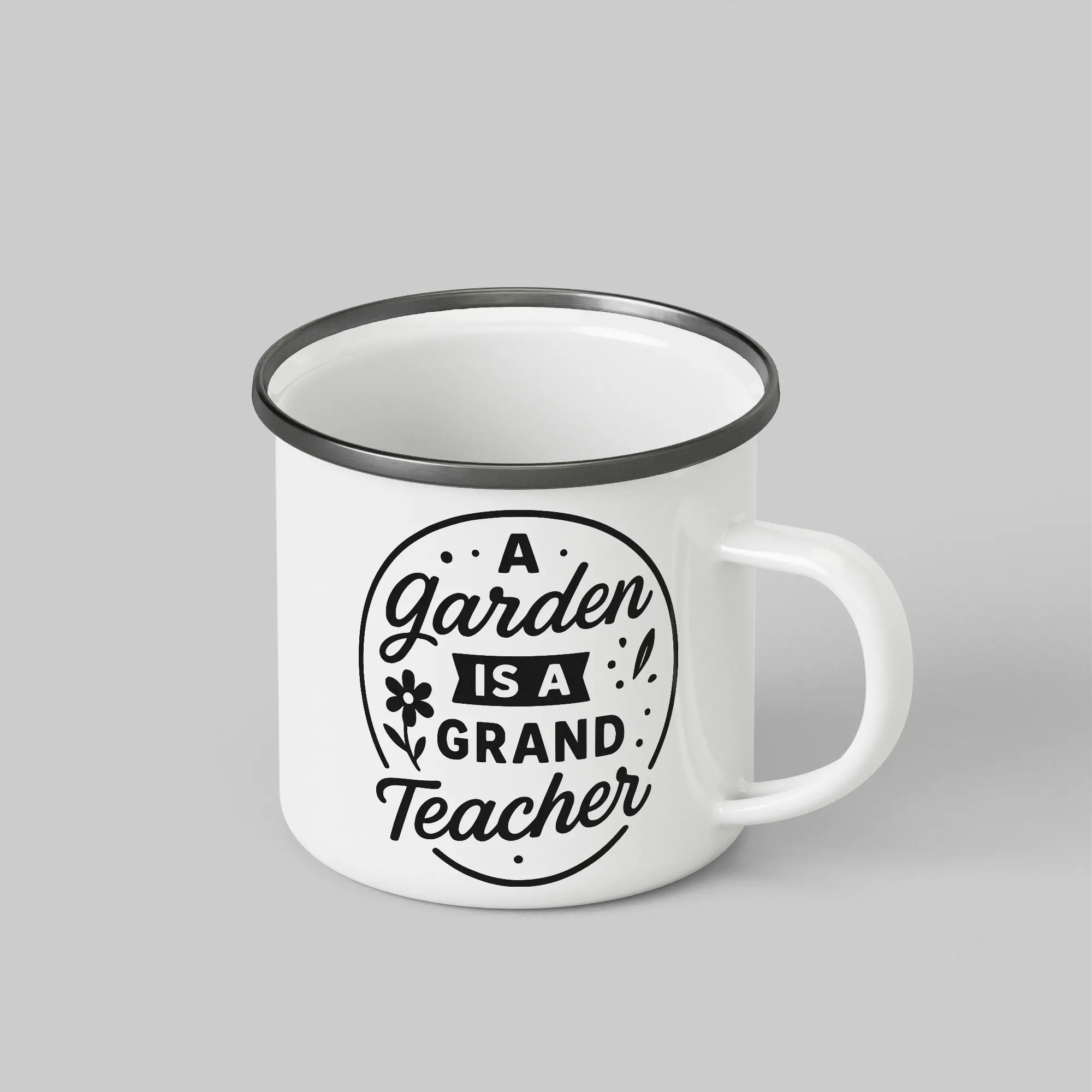 Garden Is A Teacher White Enamel Mug