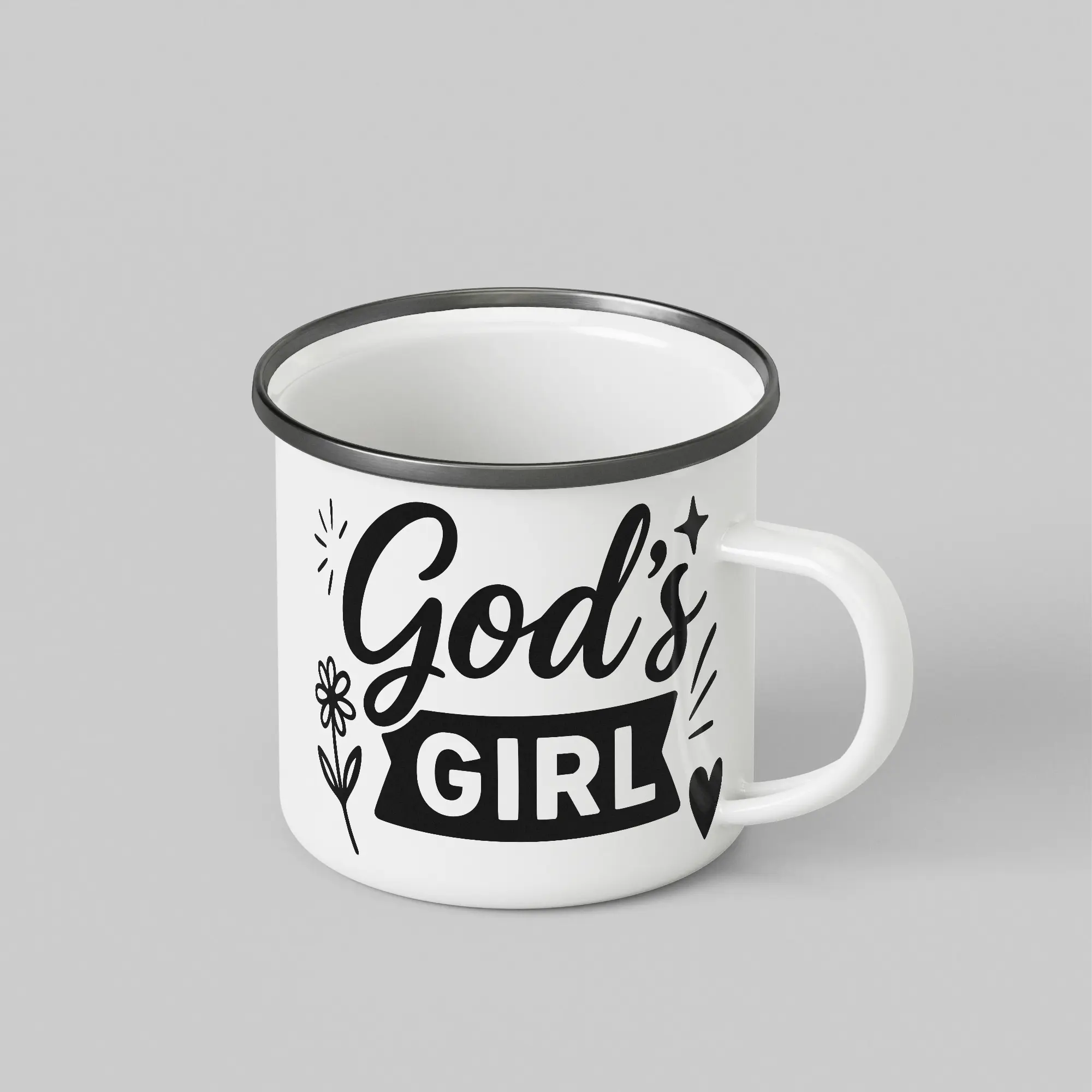 Gods Girl White Enamel Mug