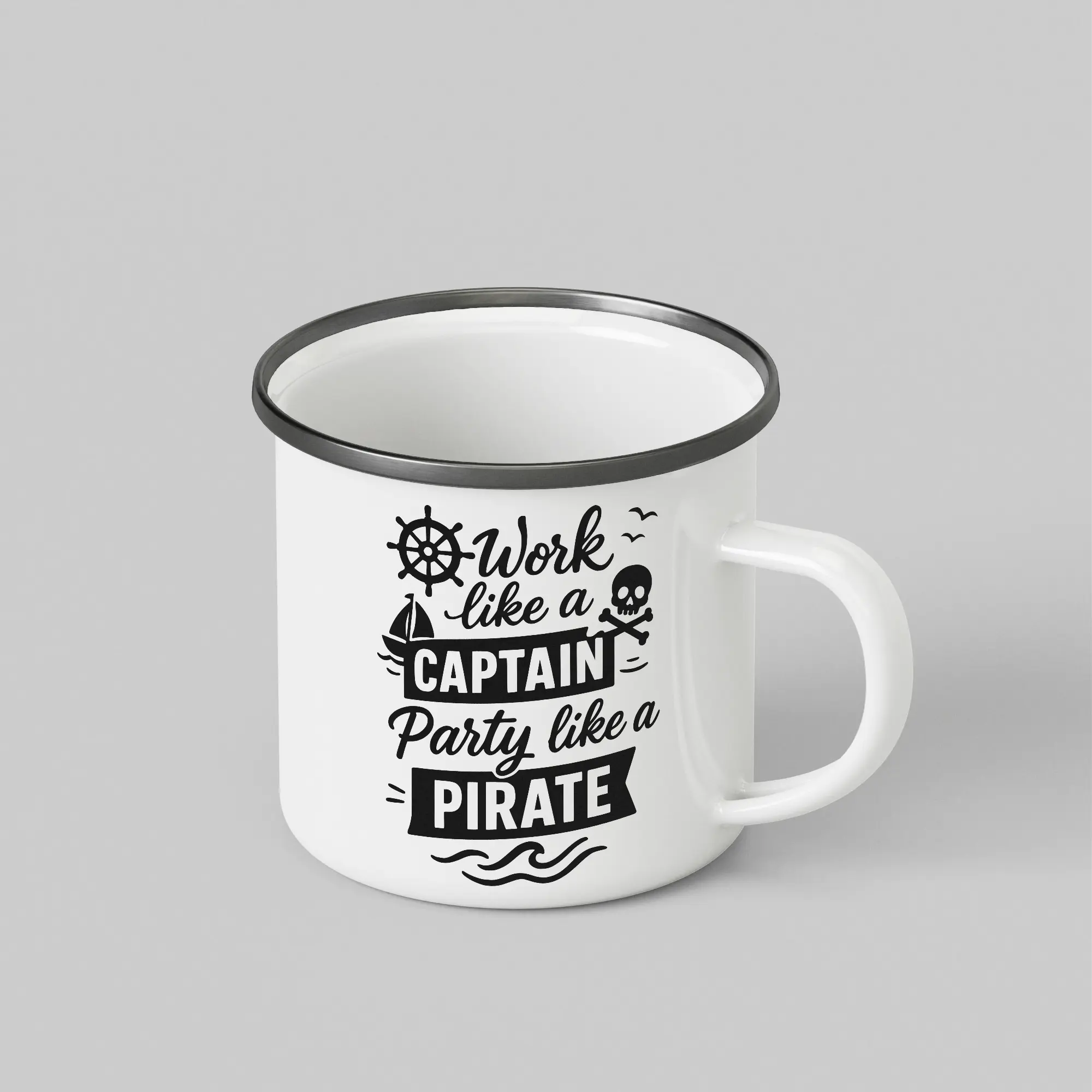 Work Like Captain White Enamel Mug