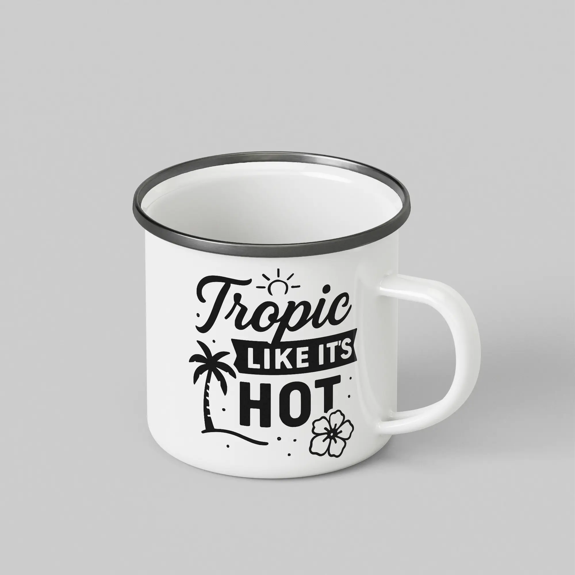 Tropic Like Its Hot White Enamel Mug