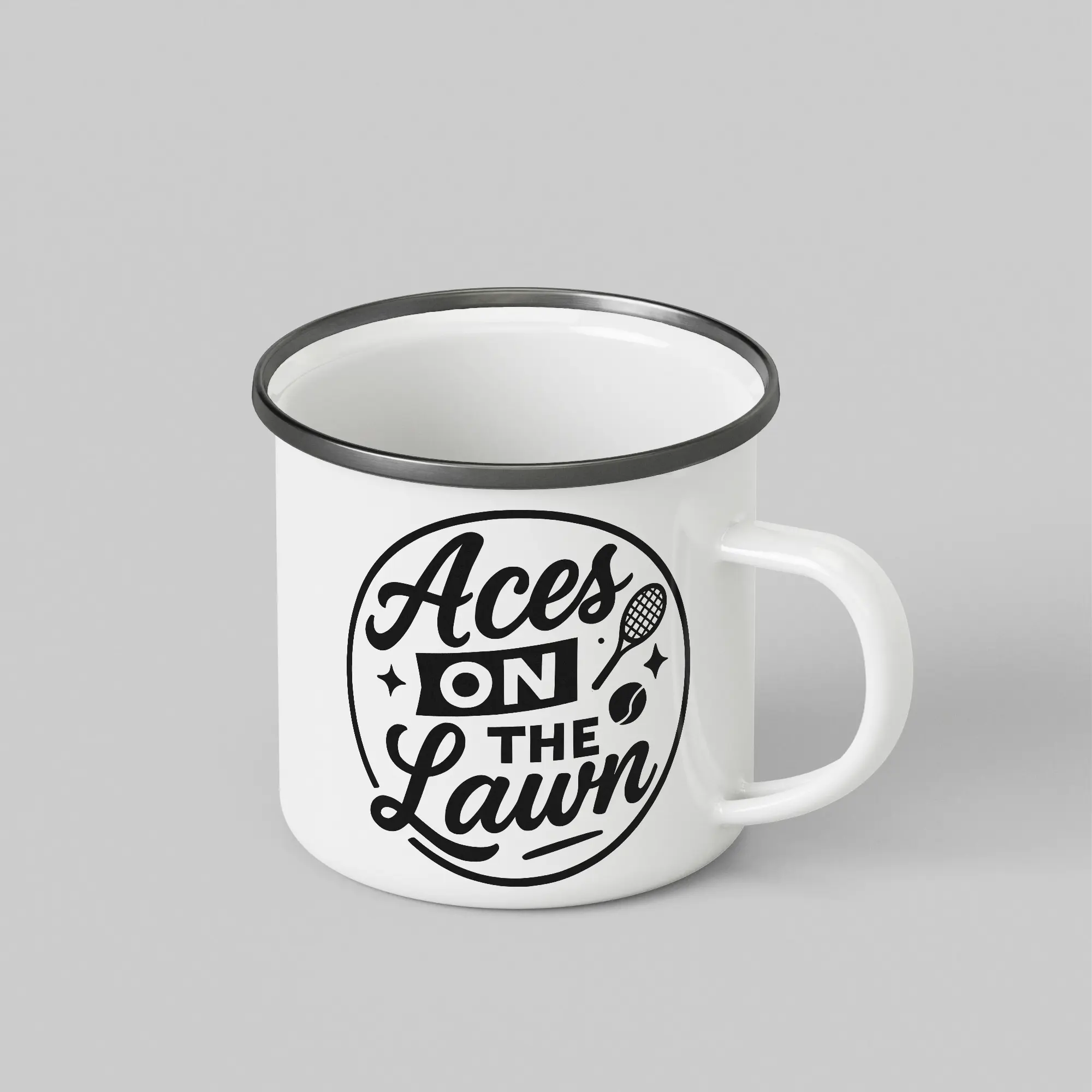 Aces On Lawns White Enamel Mug