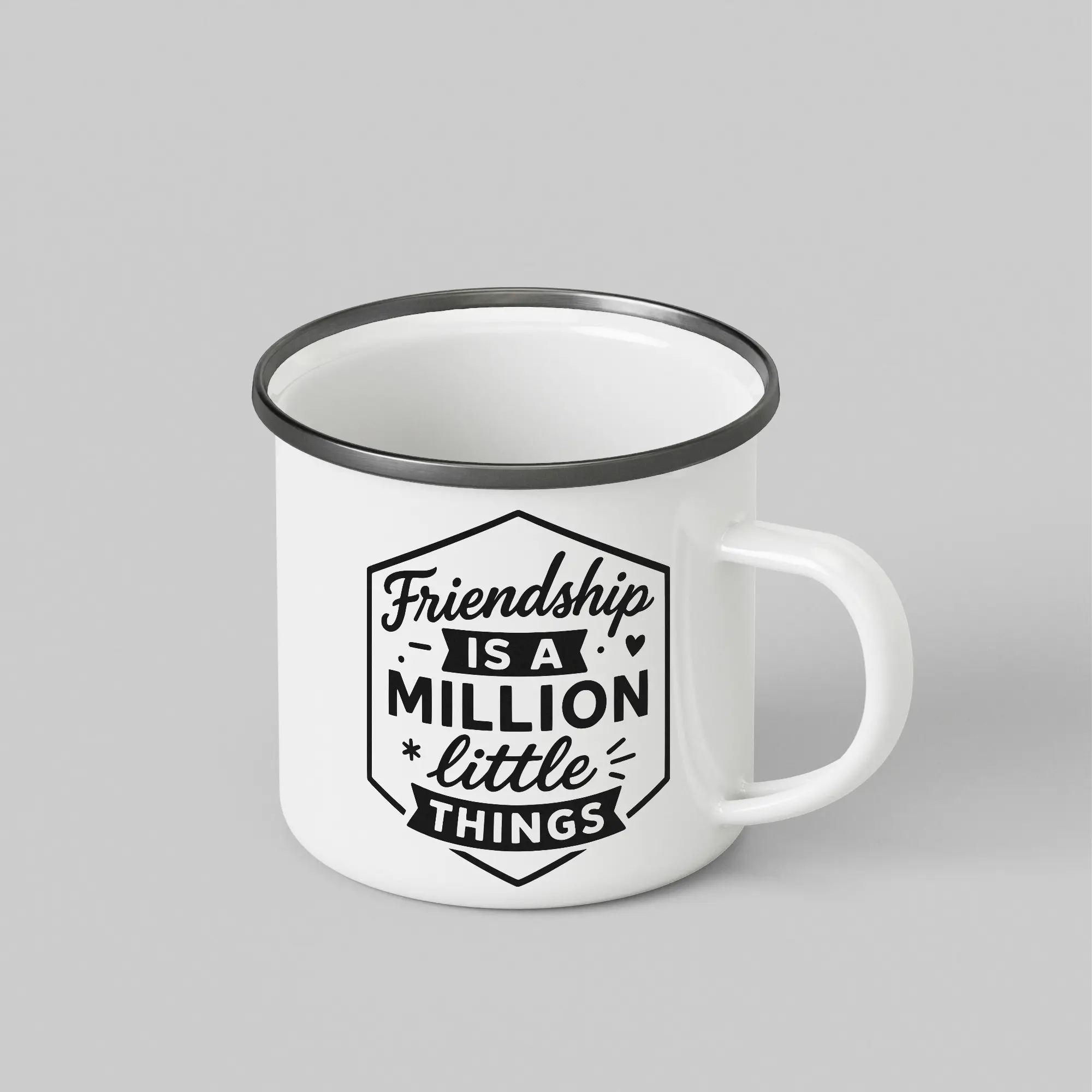 Friendship Quote White Enamel Mug