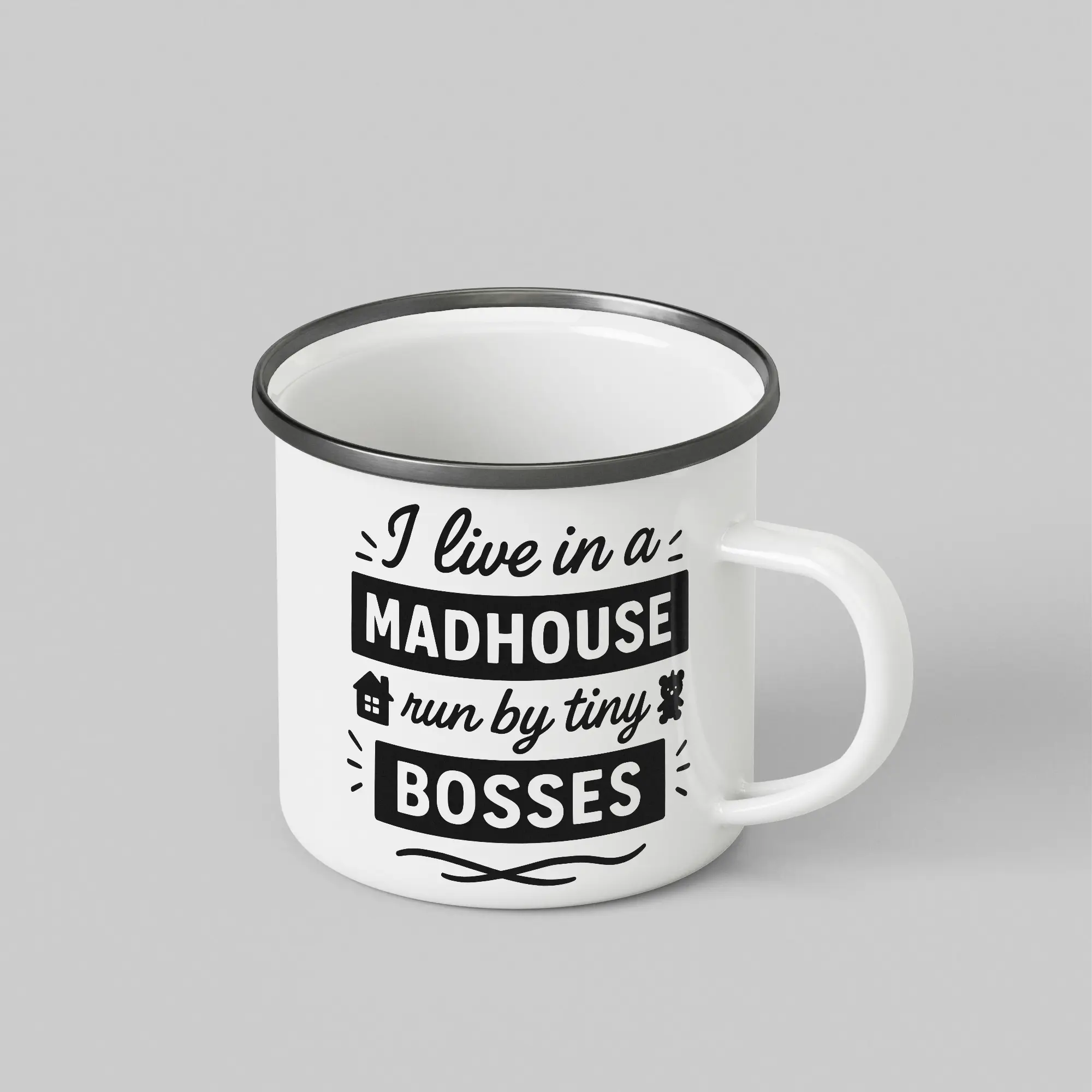 Motherhood White Enamel Mug