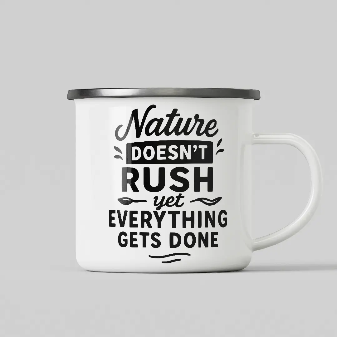 Nature Quote White Enamel Mug - Image 2