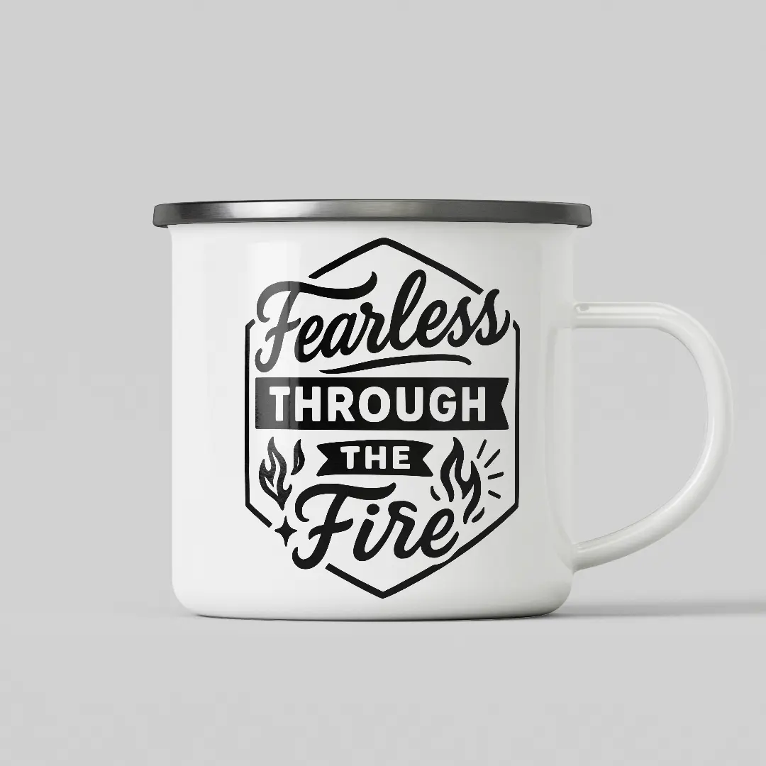 Fearless Through Fire White Enamel Mug - Image 2