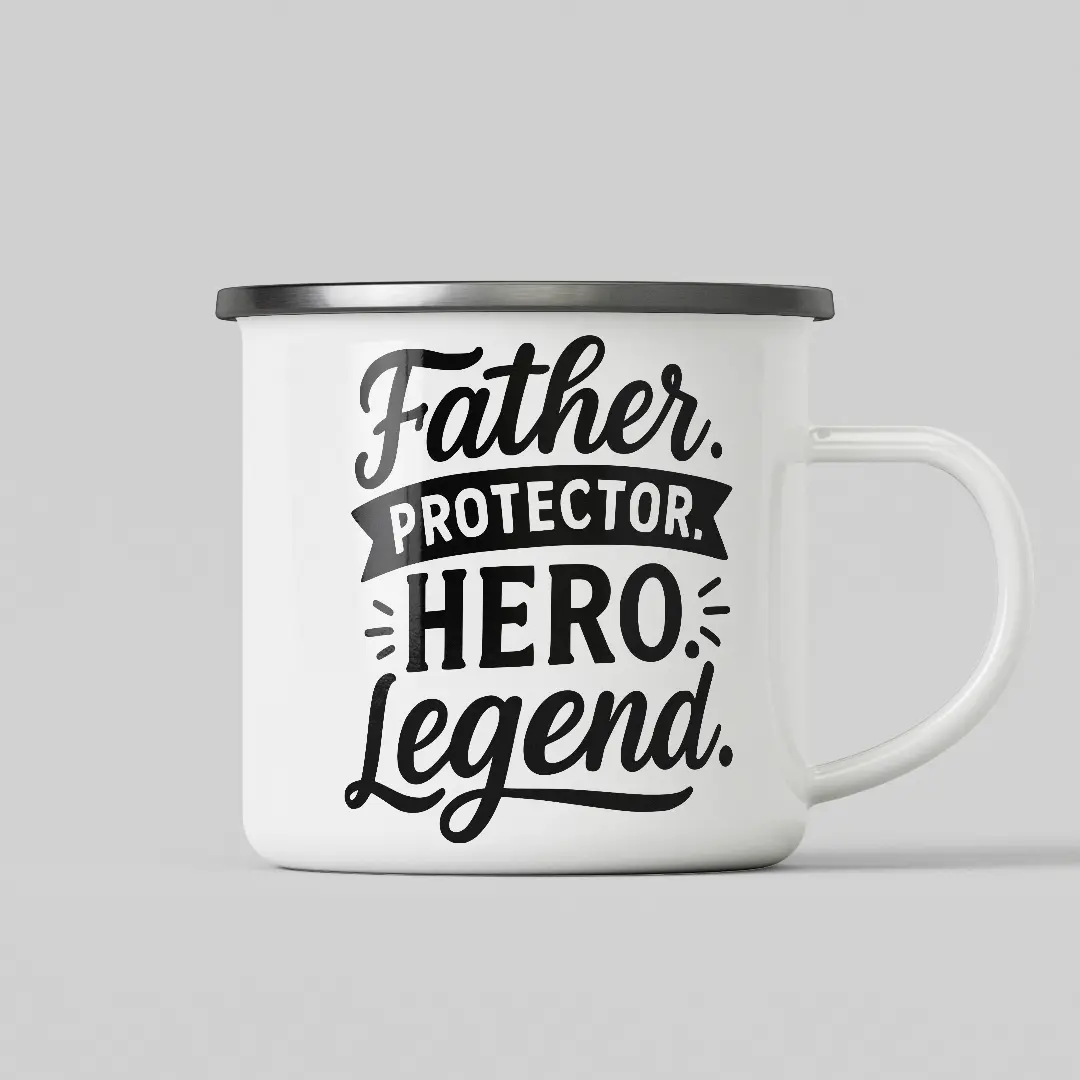 Father Legend White Enamel Mug - Image 2