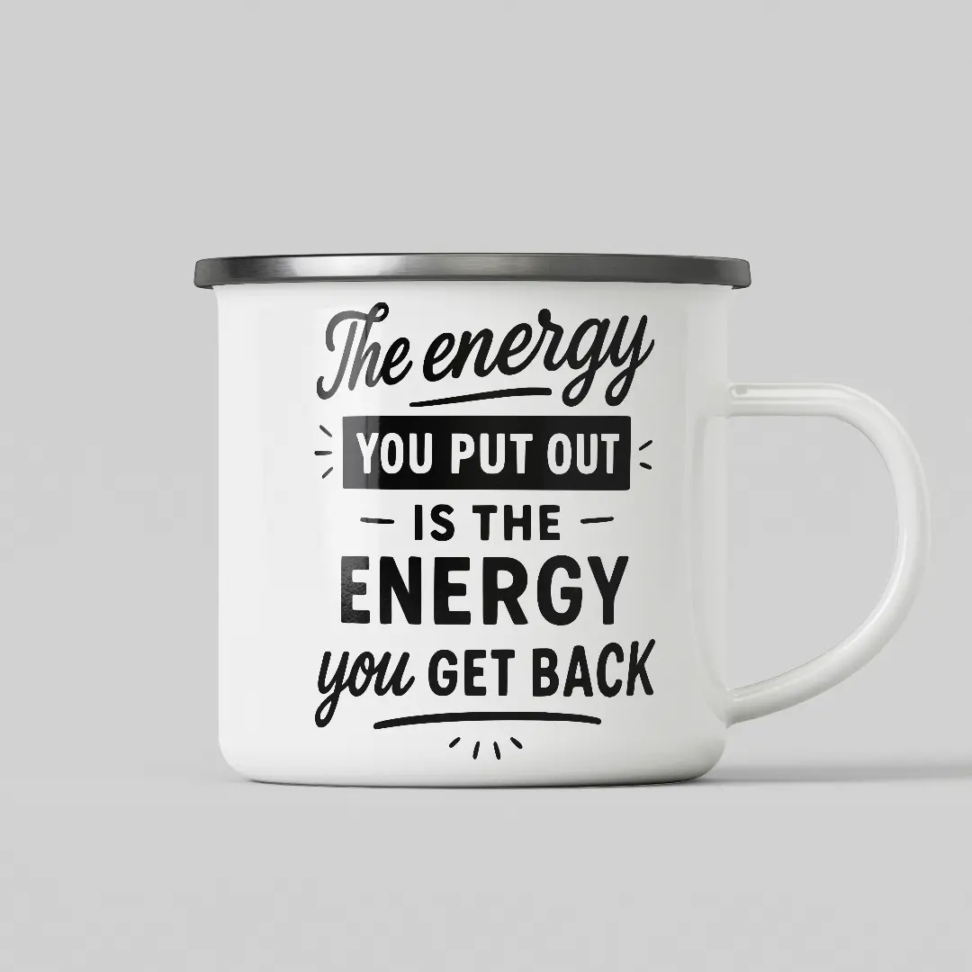 Motivational White Enamel Mug - Image 2