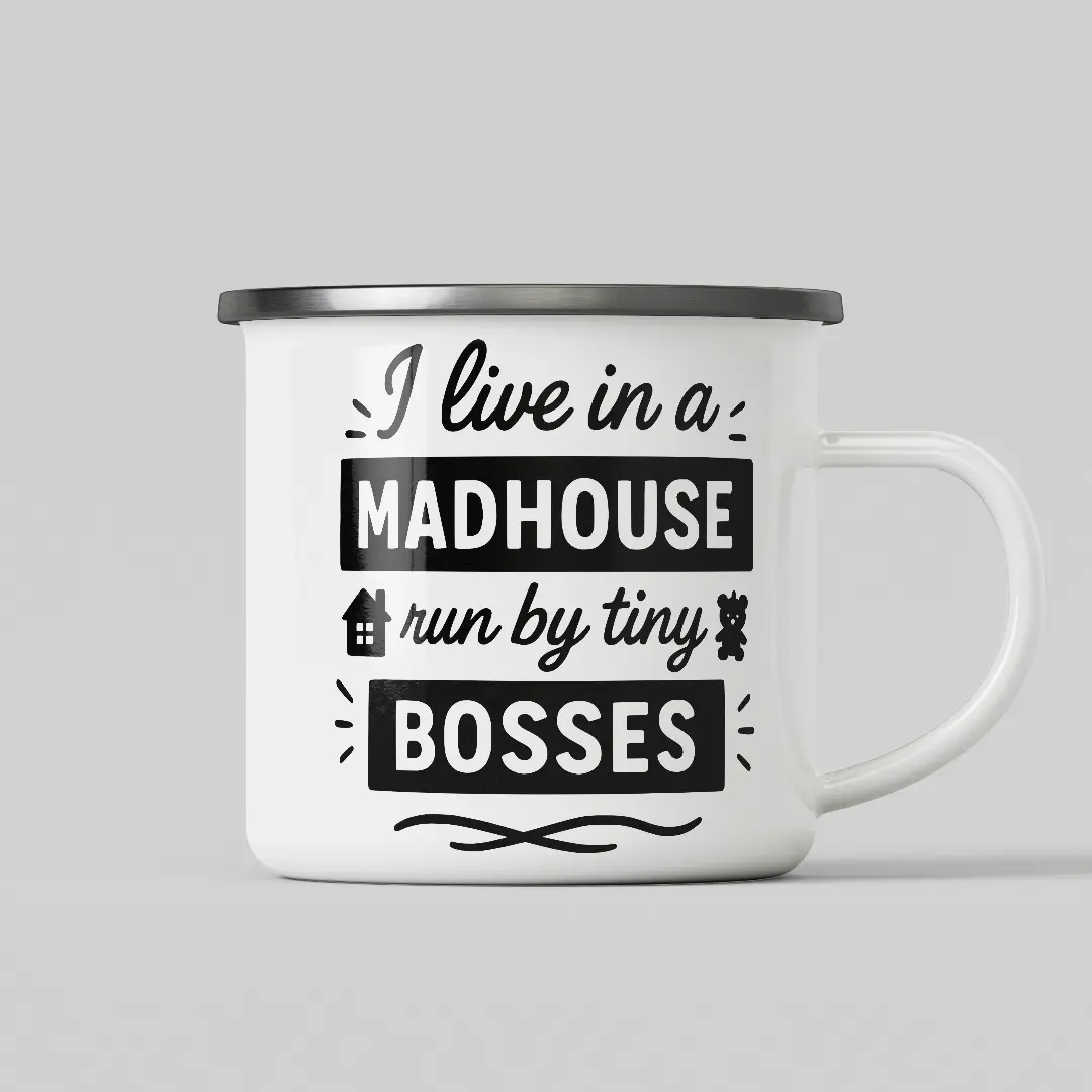 Motherhood White Enamel Mug - Image 2