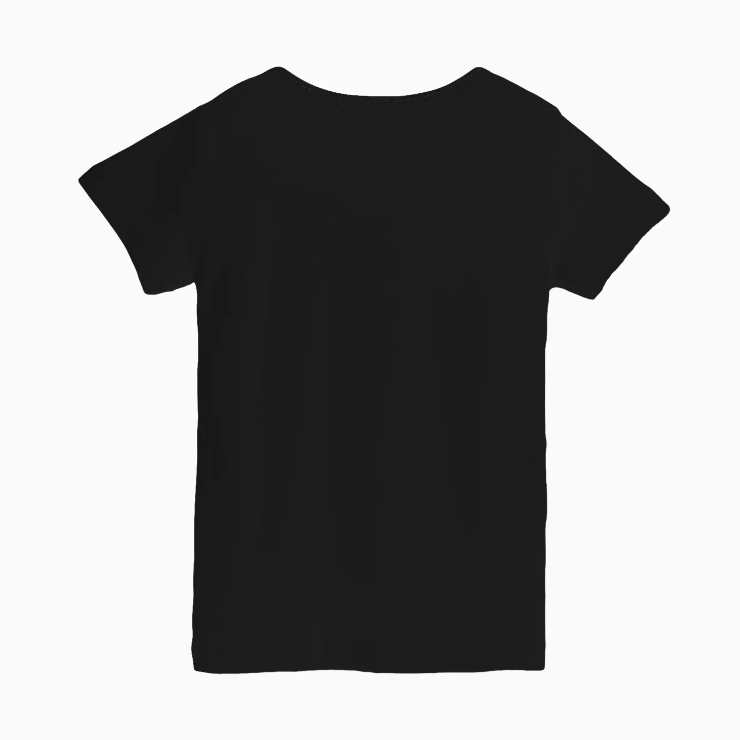 Girls Solid Plain Black Cotton T-shirt - Image 3