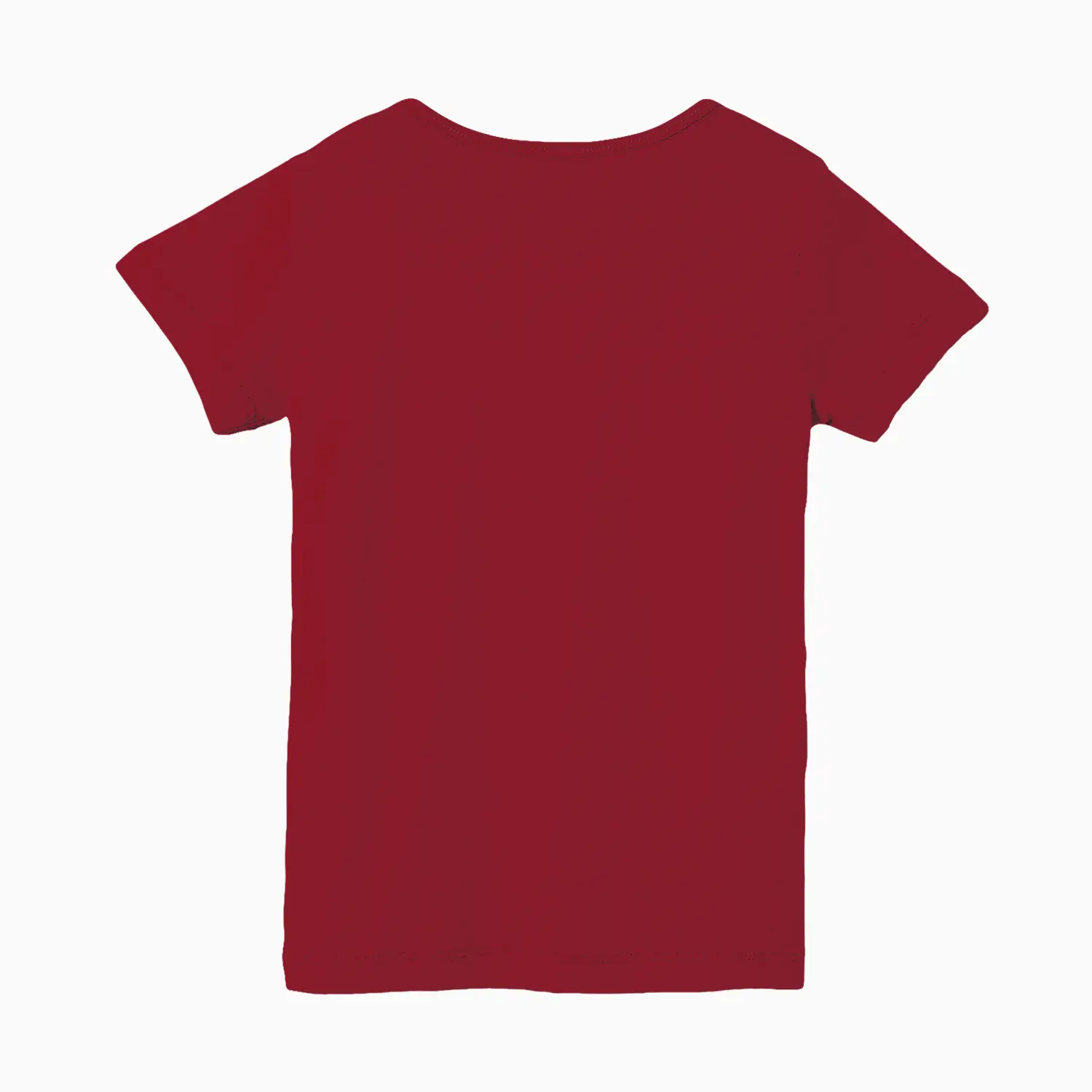 Girls Solid Plain Red Cotton T-shirt - Image 2