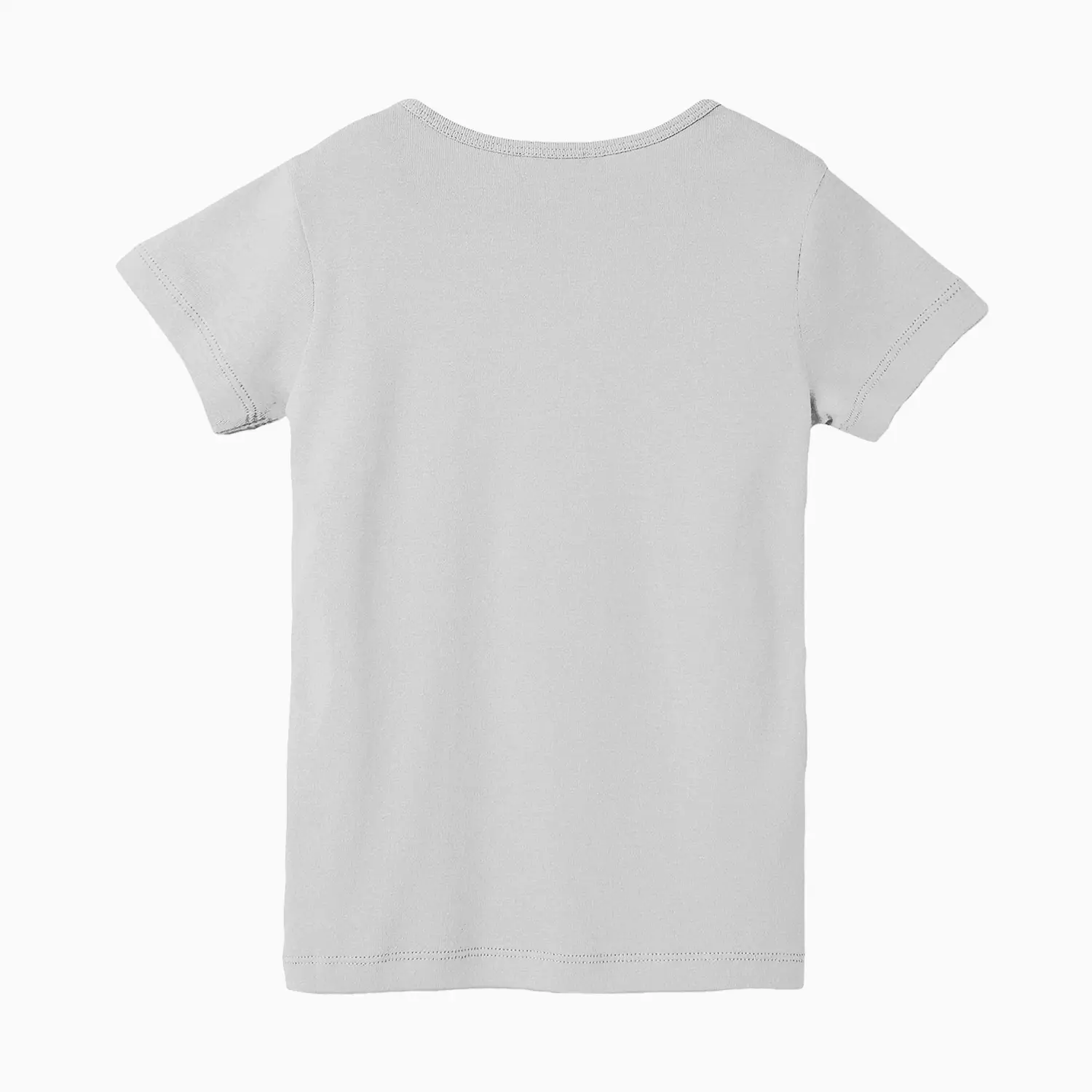 Girls Solid Plain White Cotton T-shirt - Image 6