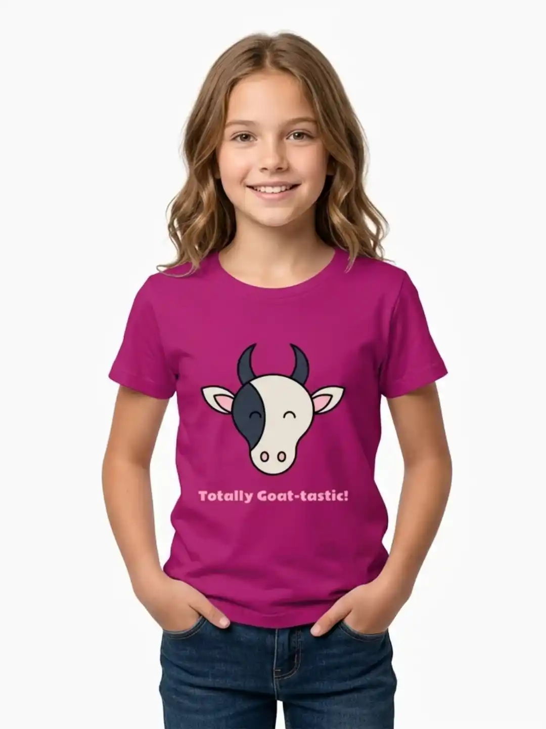 Totally Gottastic Girls Pink Cotton T-shirt