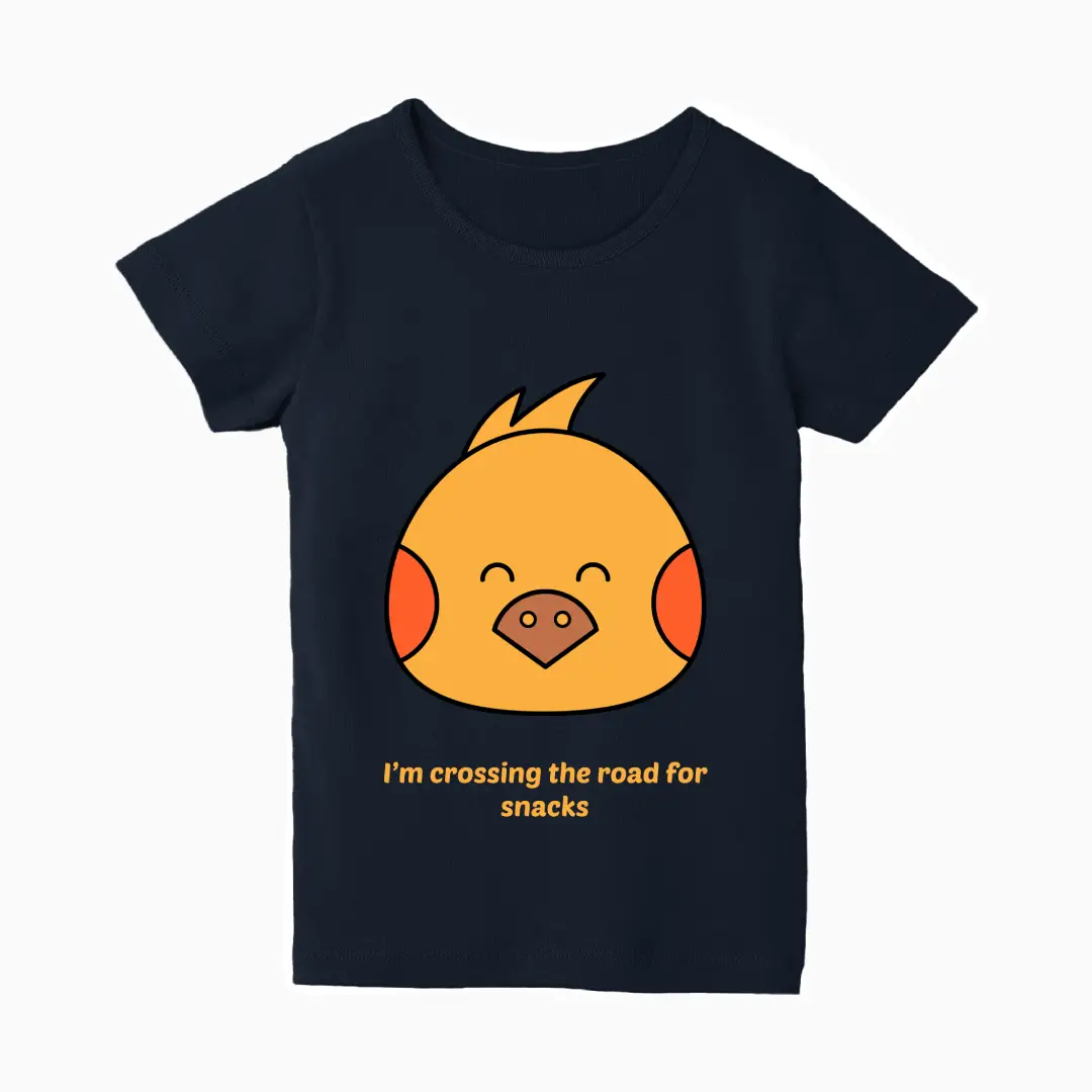 Hungry Chic Girls Navy Blue Cotton T-shirt - Image 2