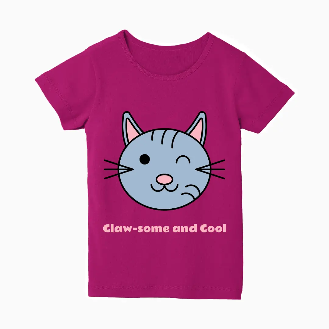 Glaw Some And Cute Girls Pink Cotton T-shirt - Image 2