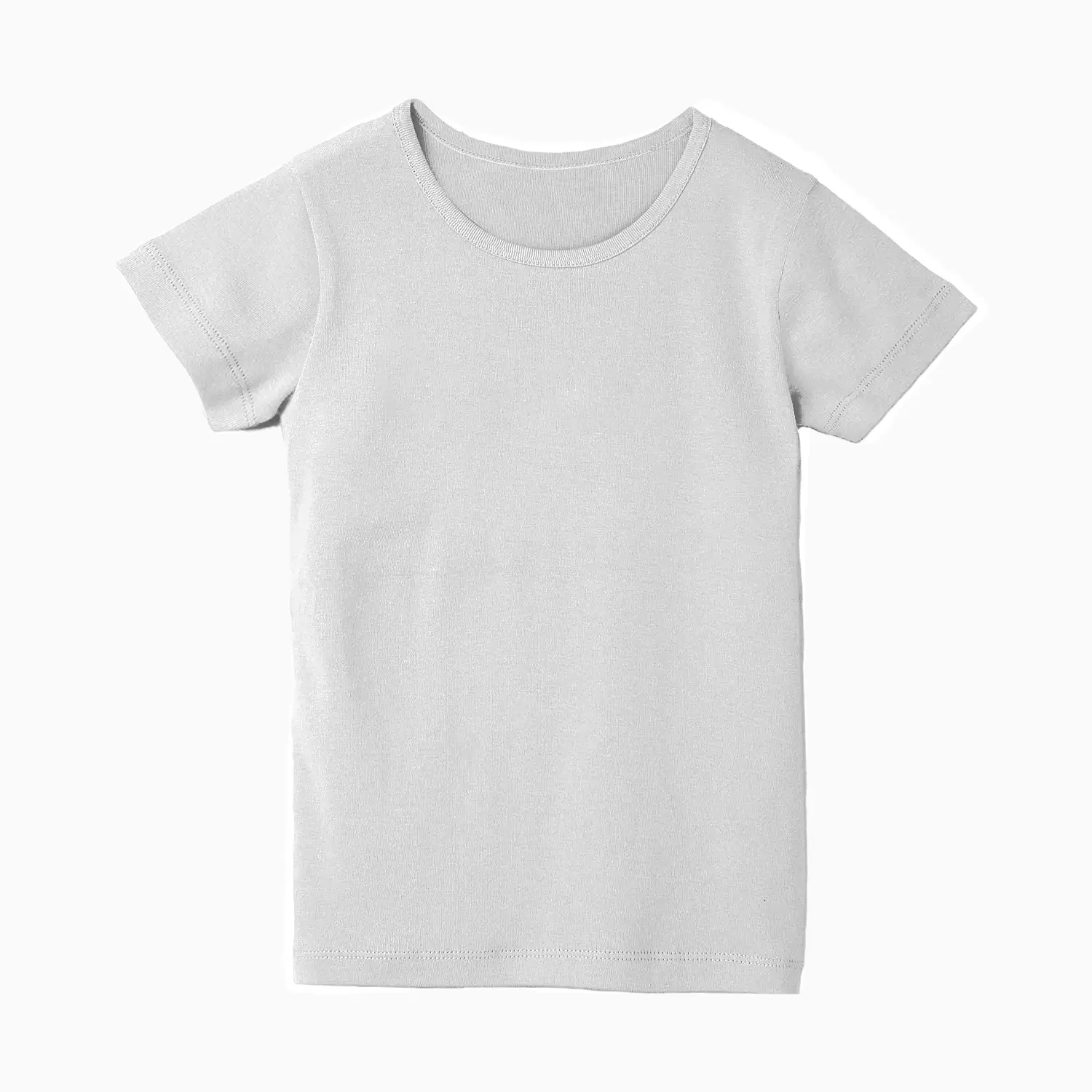 Girls Solid Plain White Cotton T-shirt - Image 7