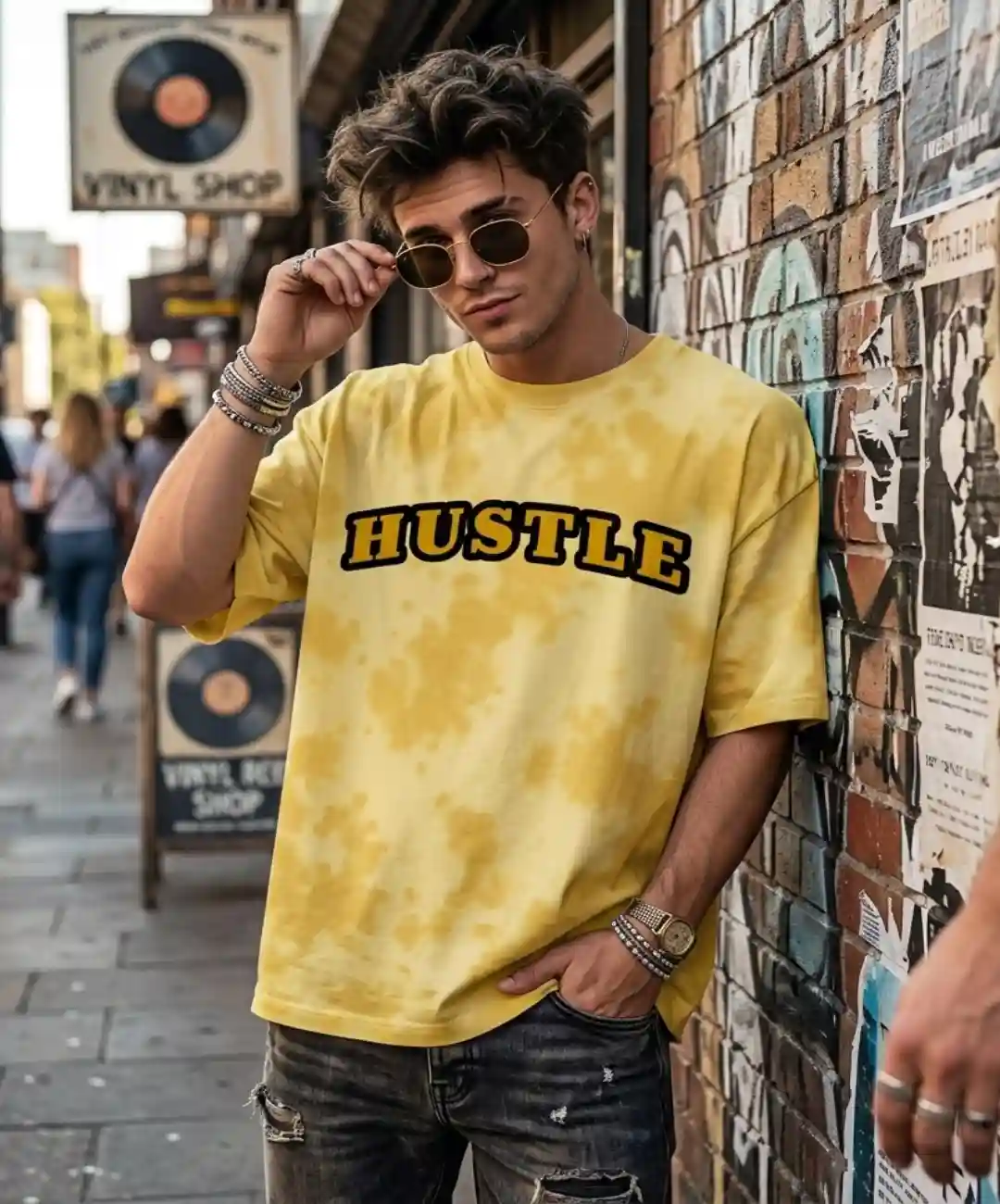 Hustle Tie Dye Oversize Cotton T-shirt