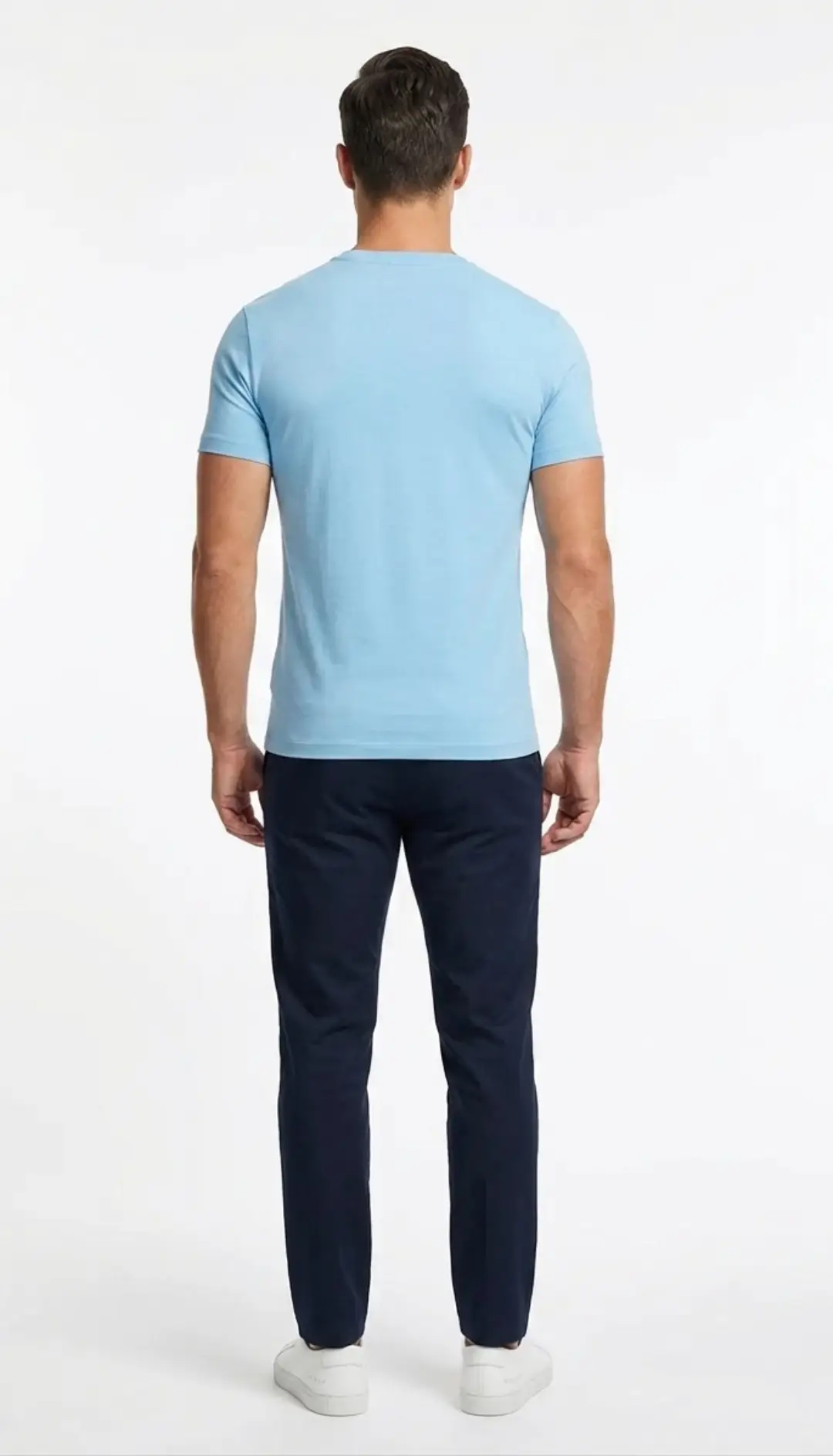 Spandex Cotton Stretch T-shirt Baby Blue - Image 4