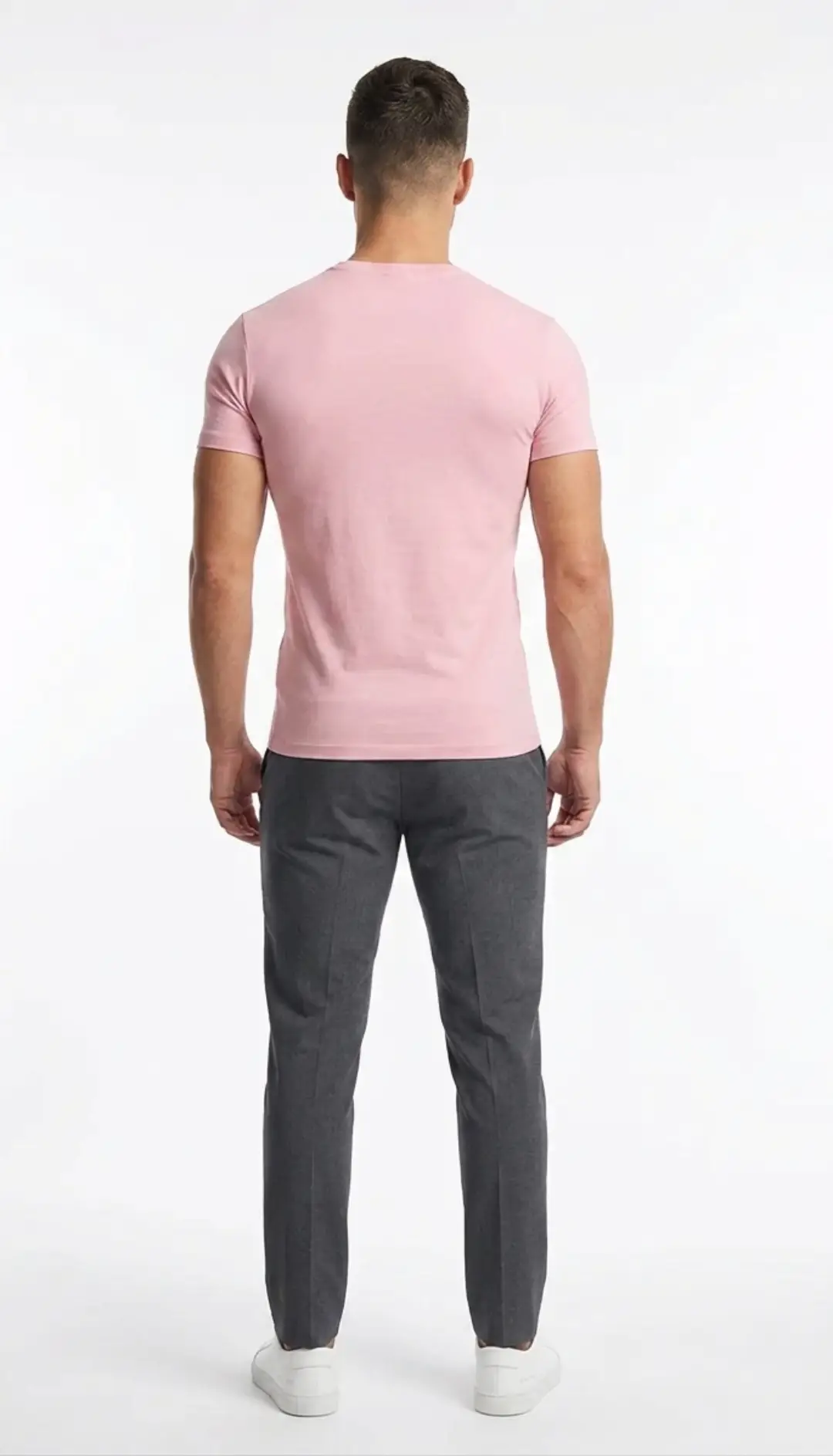Spandex Cotton Stretch T-shirt Light Baby Pink - Image 4