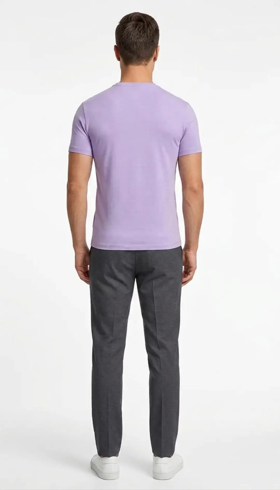 Spandex Cotton Stretch T-shirt Lavender - Image 4