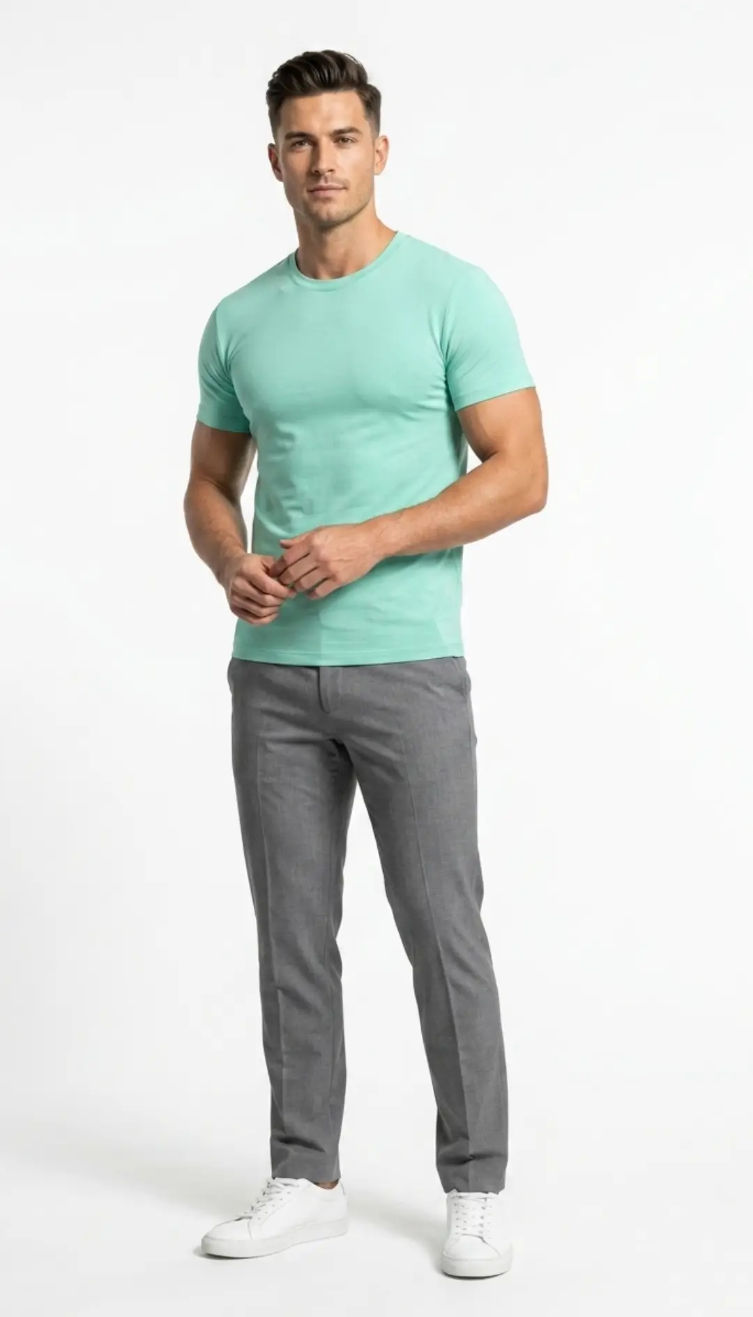 Spandex Cotton Stretch T-shirt Mint - Image 3