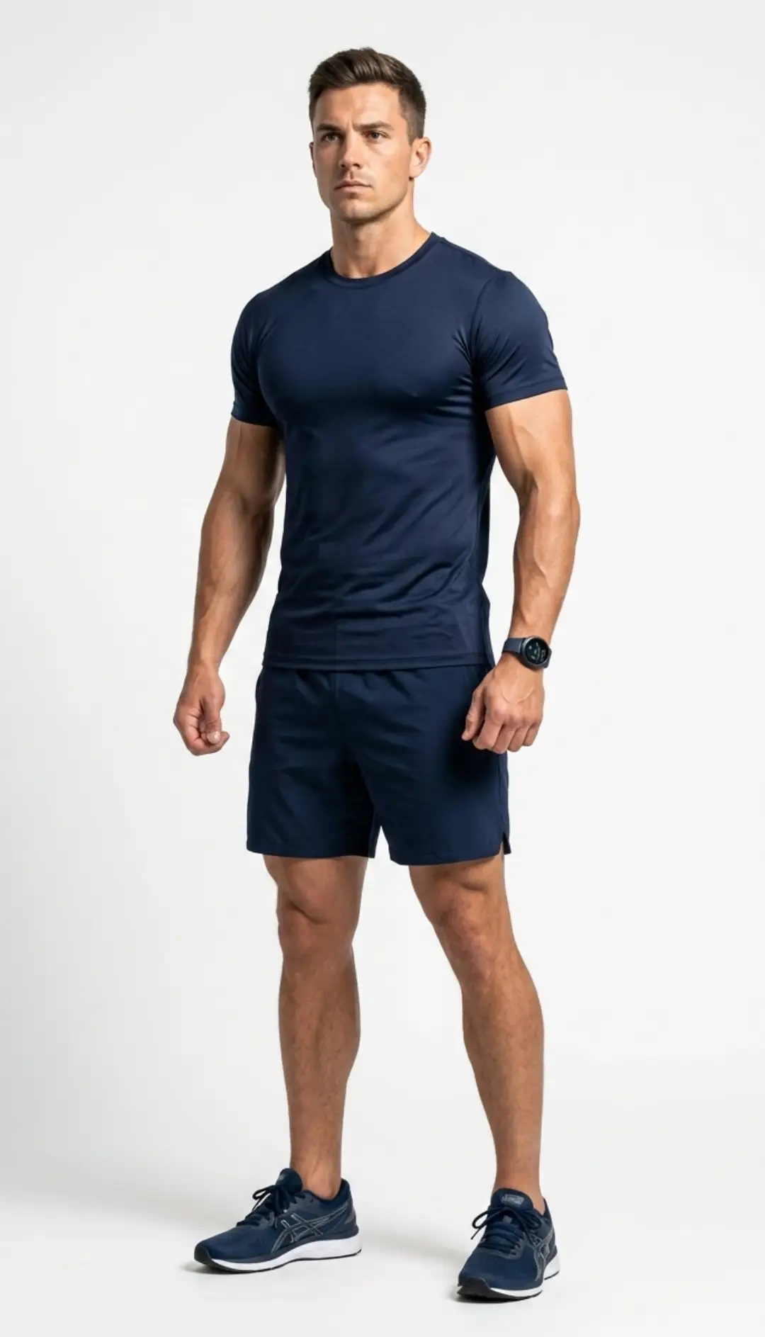 Spandex Cotton Stretch T-shirt Navy Blue - Image 3