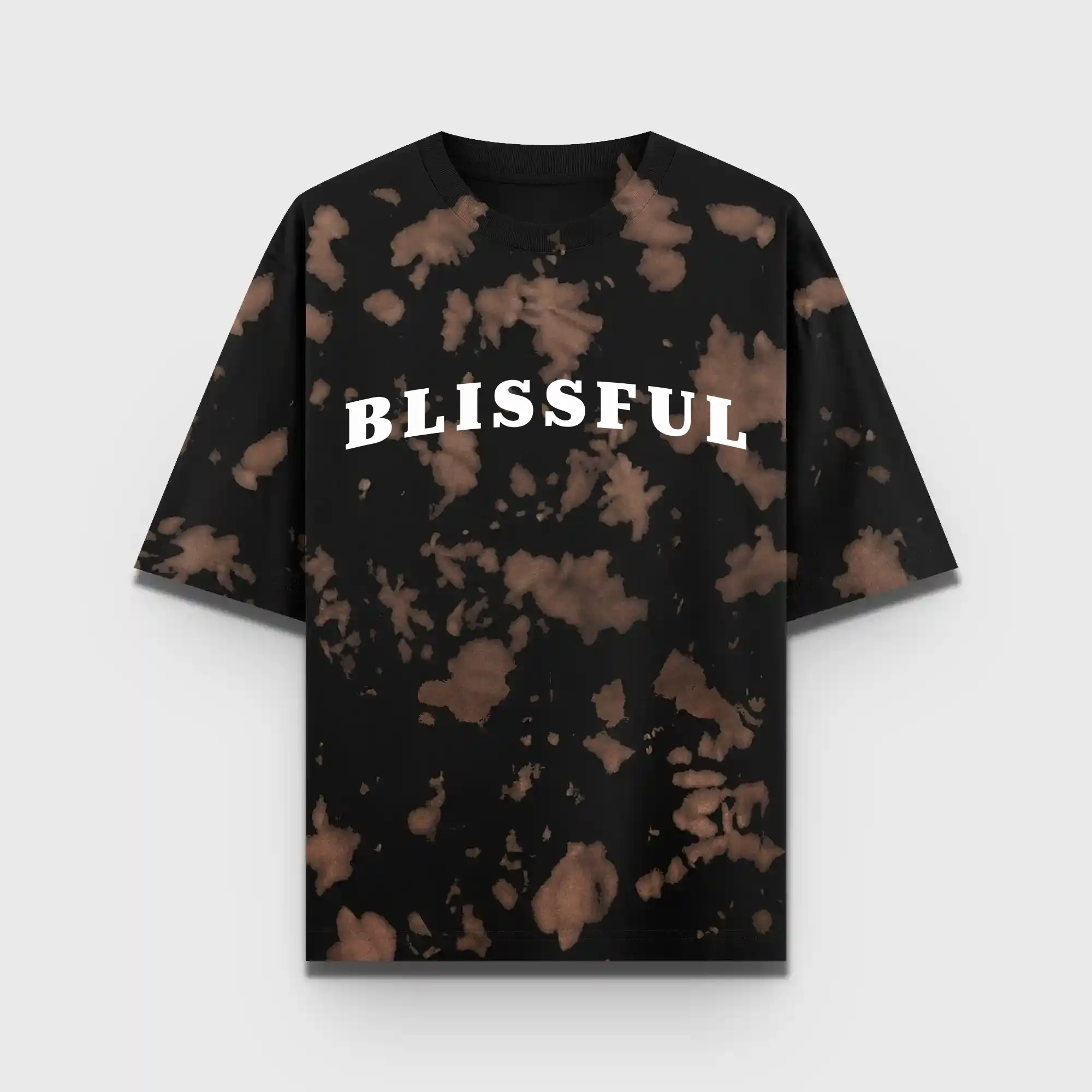 Blissful Brown Black Tie Dye Oversize Cotton T-shirt - Image 2