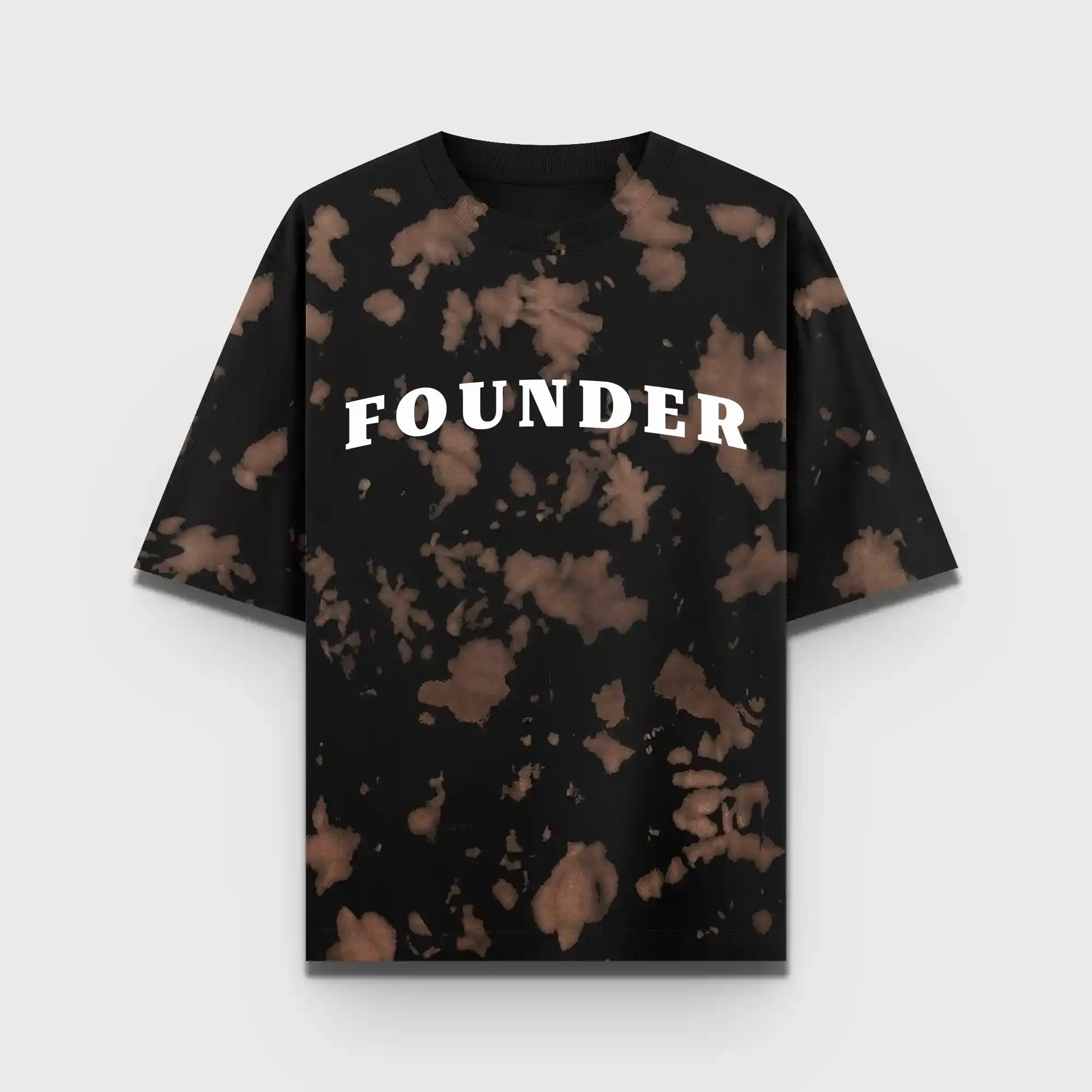 Founder Brown Black Tie Dye Oversize Cotton T-shirt - Image 2