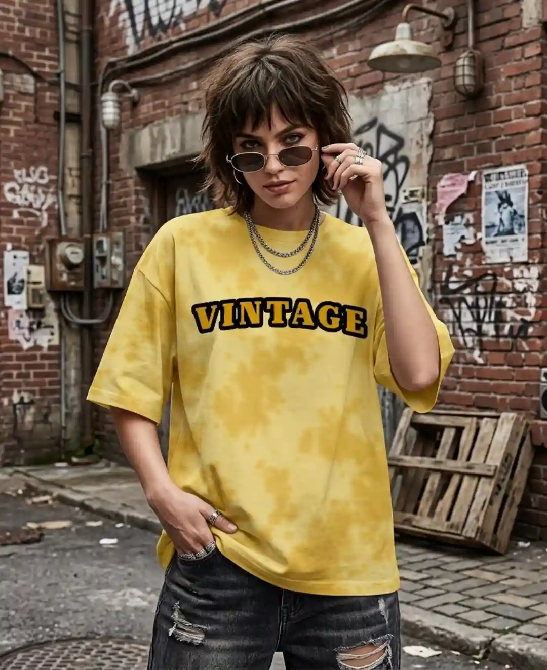 Vintage Tie Dye Oversize Cotton T-shirt