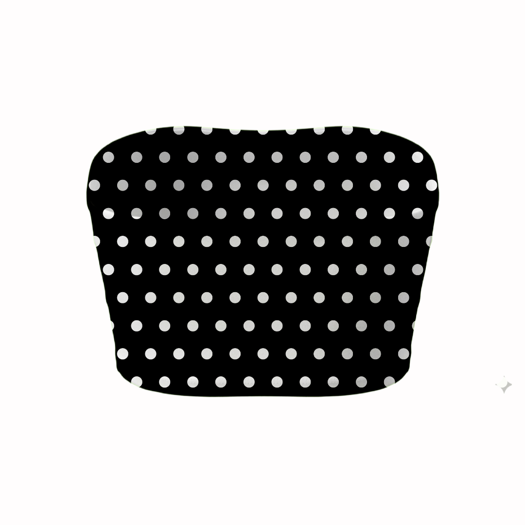 Black White Polka Print Mini Skirt And Tube Top Set - Image 5