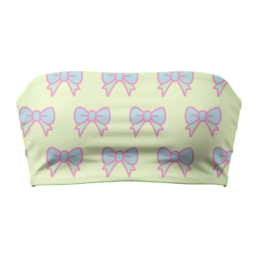 Bow Print Mini Skirt And Tube Top Set - Image 4