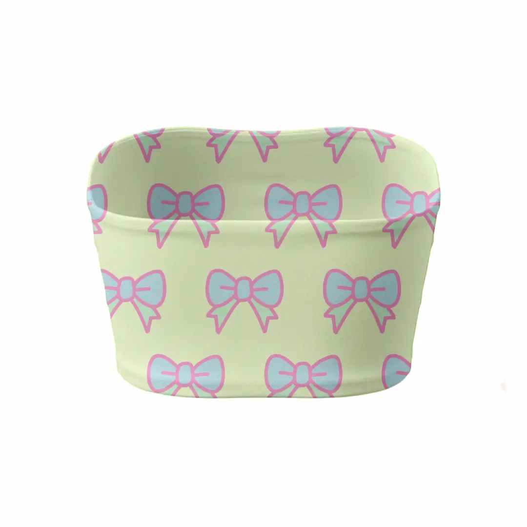 Bow Print Mini Skirt And Tube Top Set - Image 5