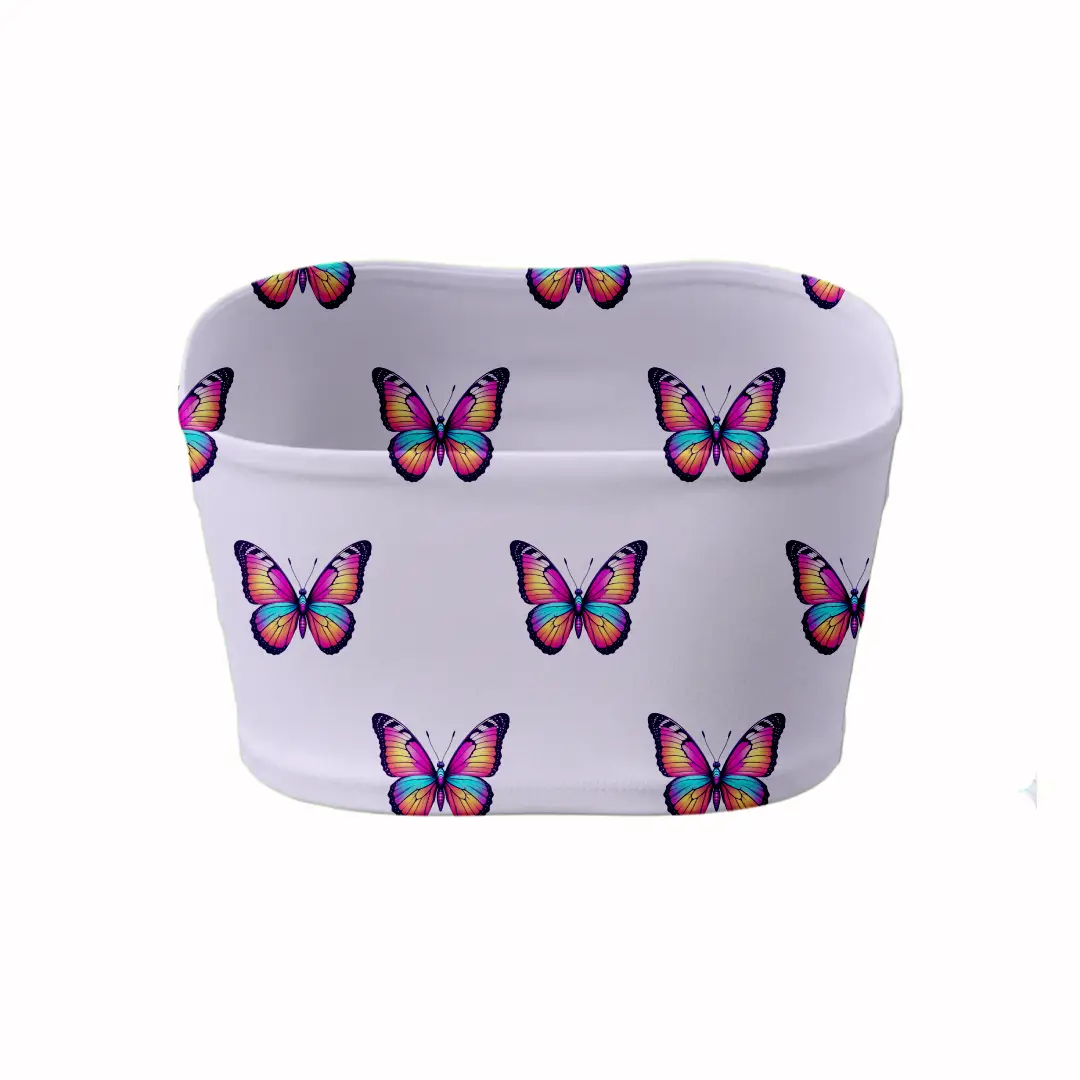 Butterfly Print Mini Skirt And Tube Top Set - Image 5