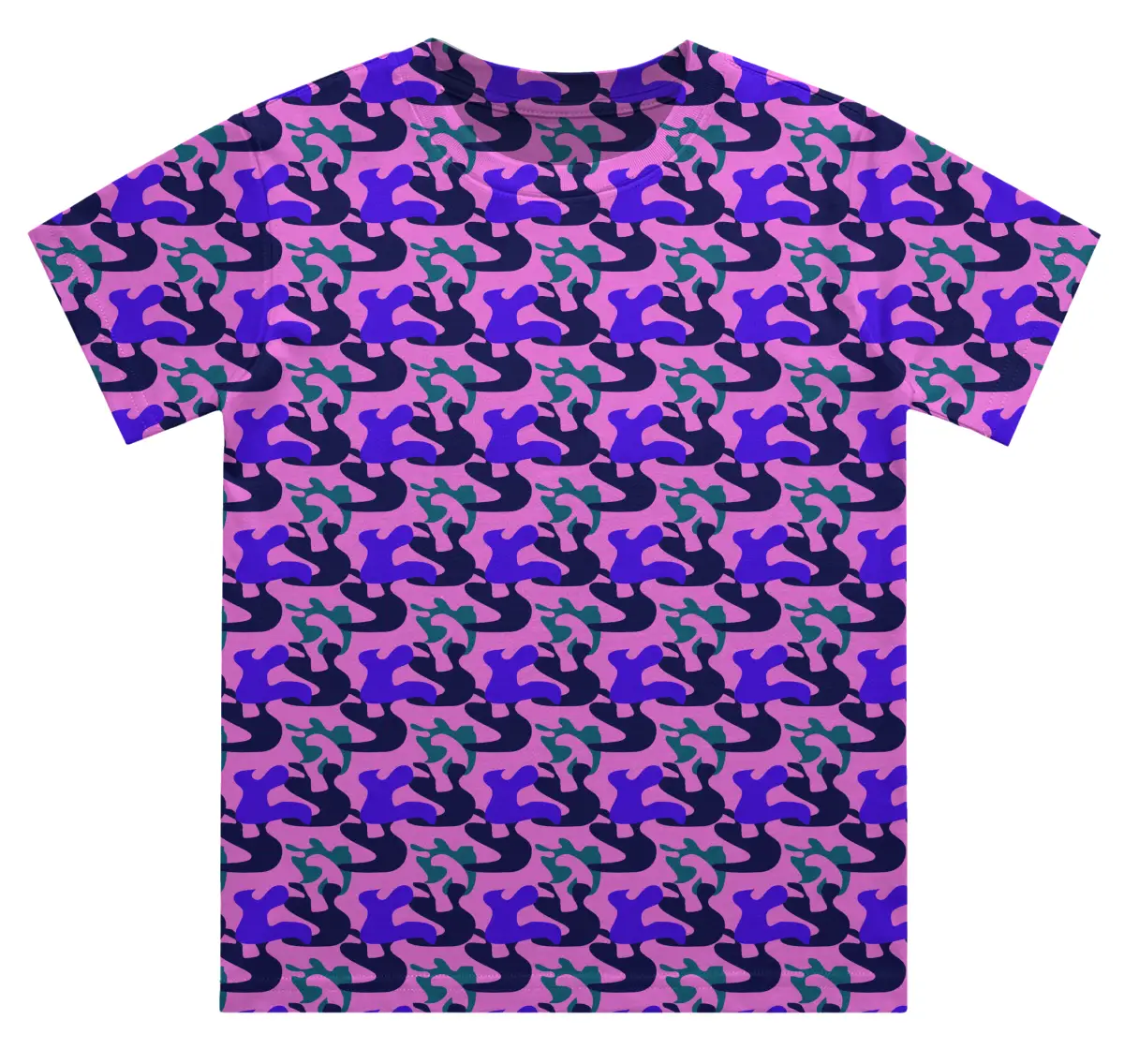 Kids Purple Camouflage T-shirt - Image 2